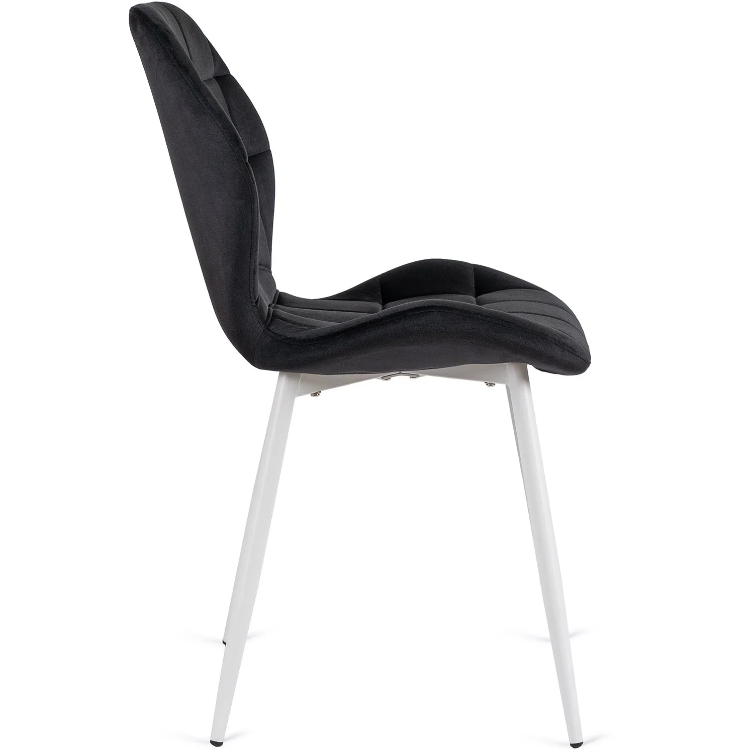 Elite LUCKY Black Velvet Chair with White Legs – A Modern Statement Piece