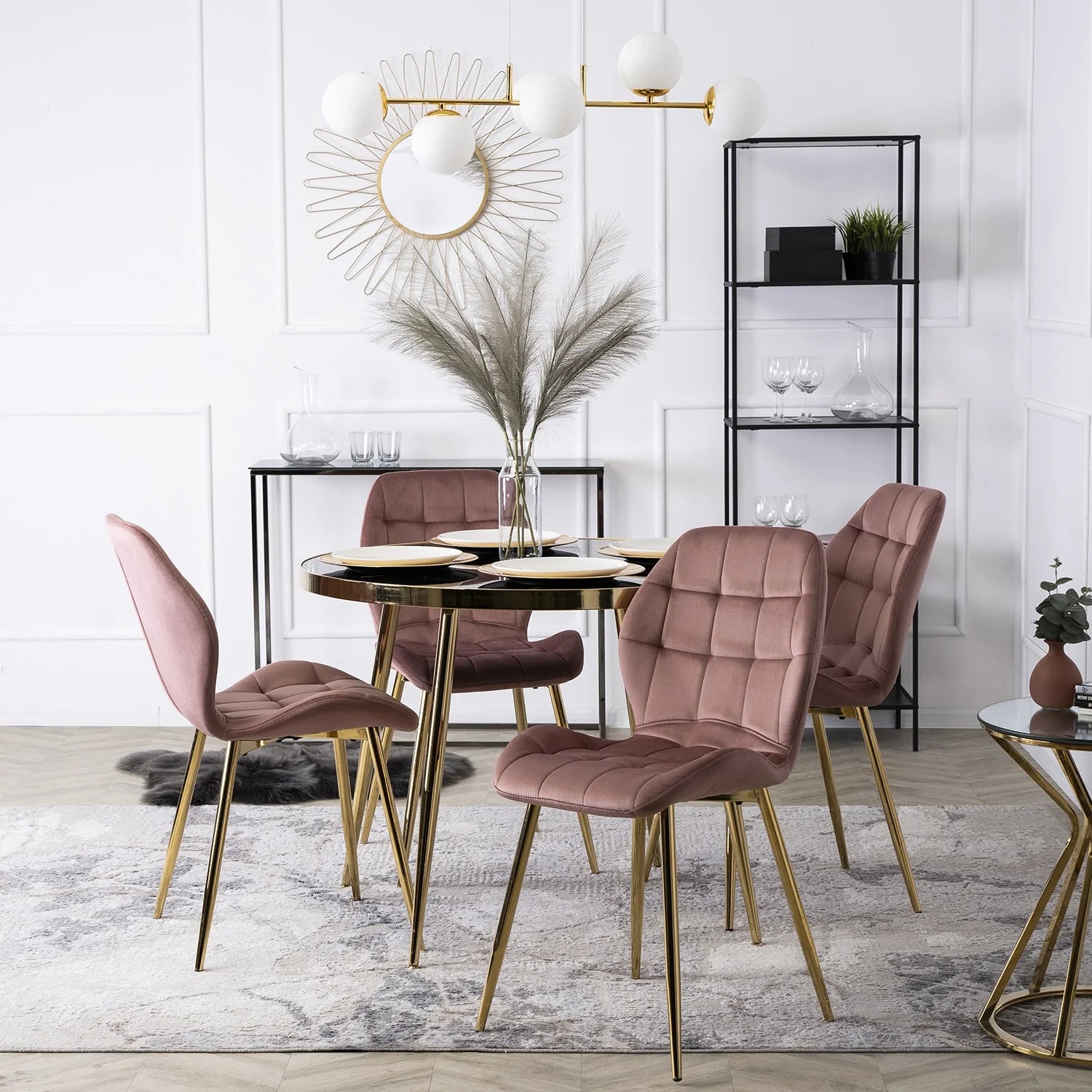 Elite LUCKY Pink Velvet Chair – A Statement of Elegance & Comfort