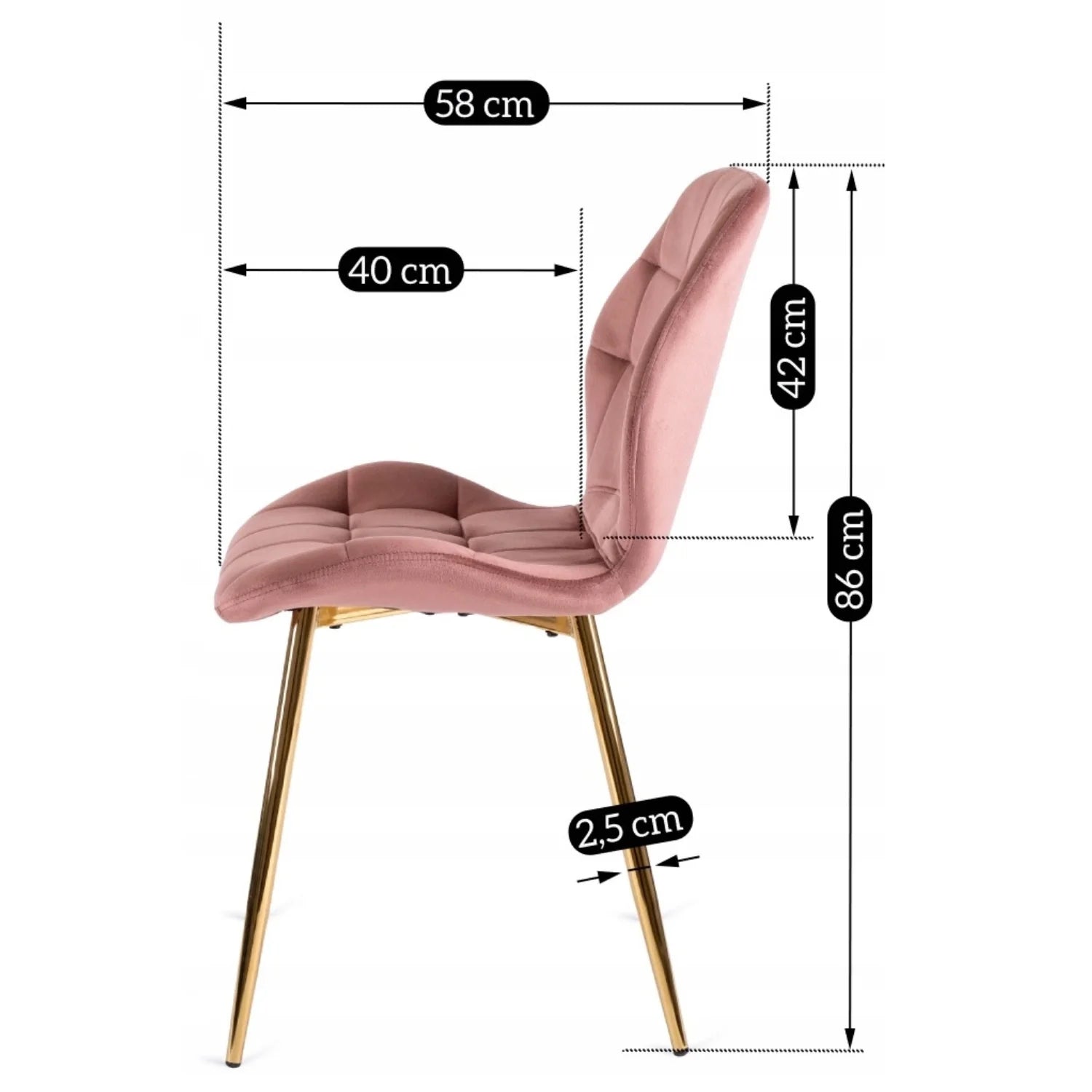 Elite LUCKY Pink Velvet Chair – Ein Statement für Eleganz und Komfort