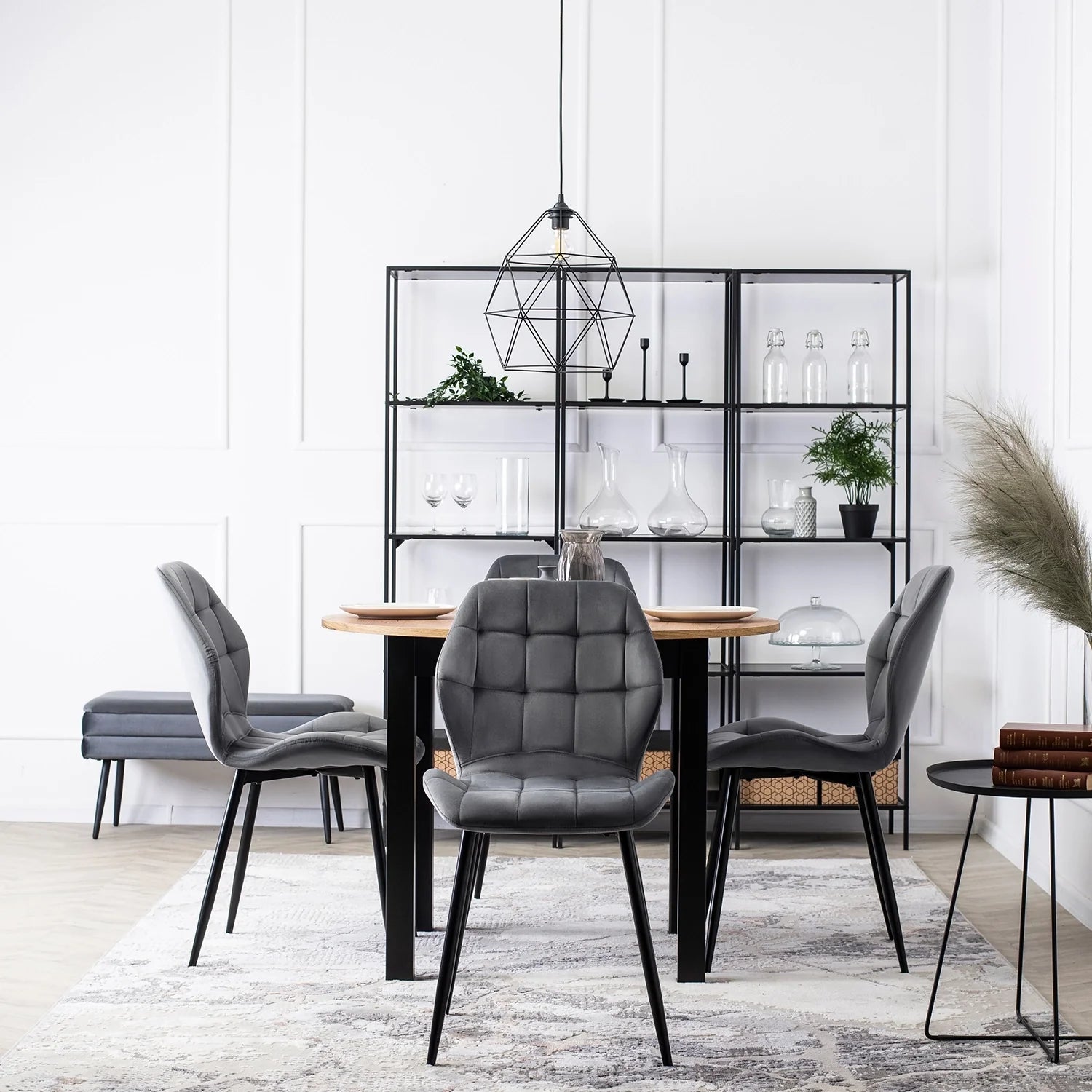 Elite LUCKY Gray Velvet Chair – Modern Comfort with a Luxurious Touch