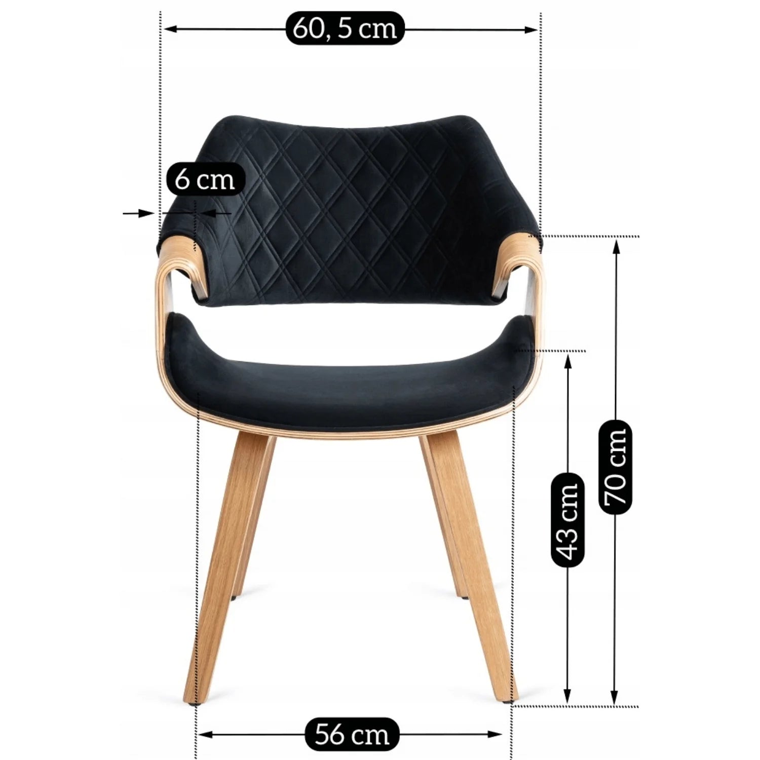 Elite LUISE Black Velvet Chair – A Fusion of Elegance and Comfort