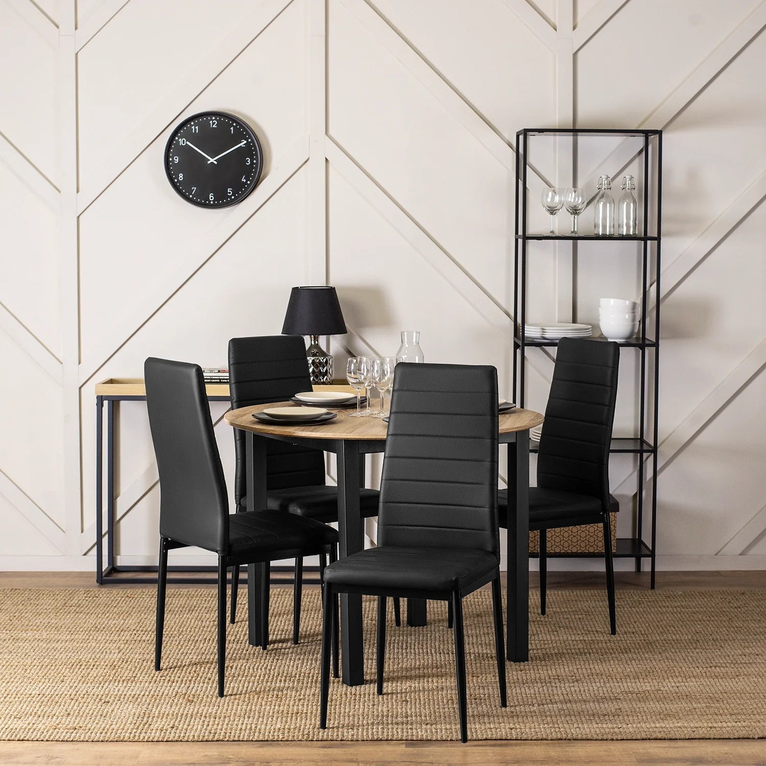 Elite NARIS Black Eco-Leather Chair – Sleek & Contemporary Seating