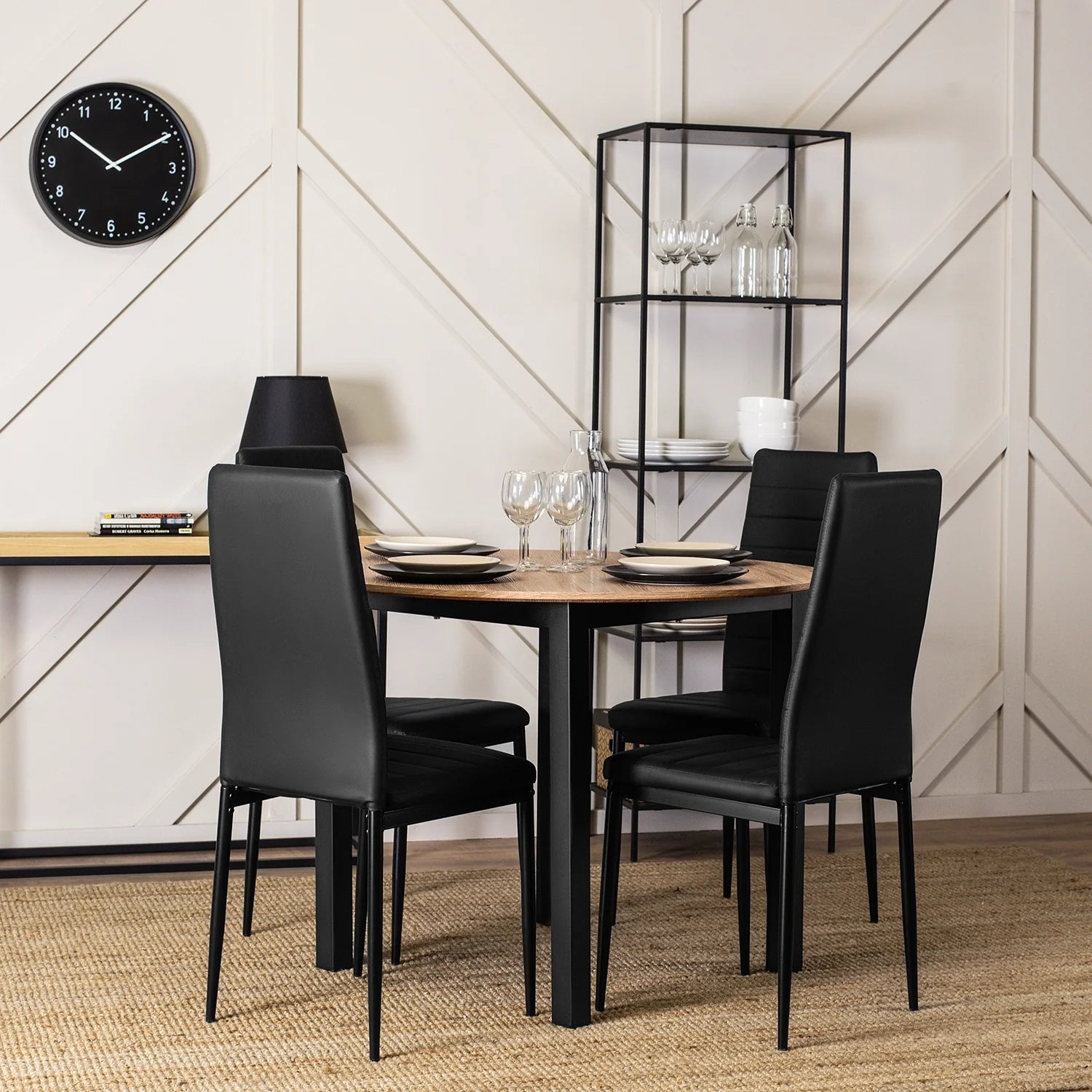 Elite NARIS Black Eco-Leather Chair – Sleek & Contemporary Seating