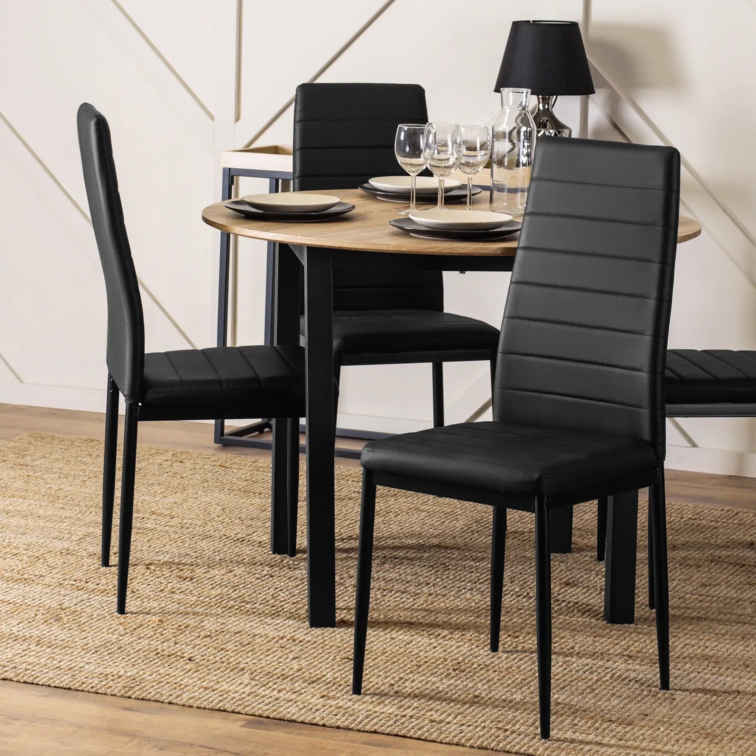 Elite NARIS Black Eco-Leather Chair – Sleek & Contemporary Seating