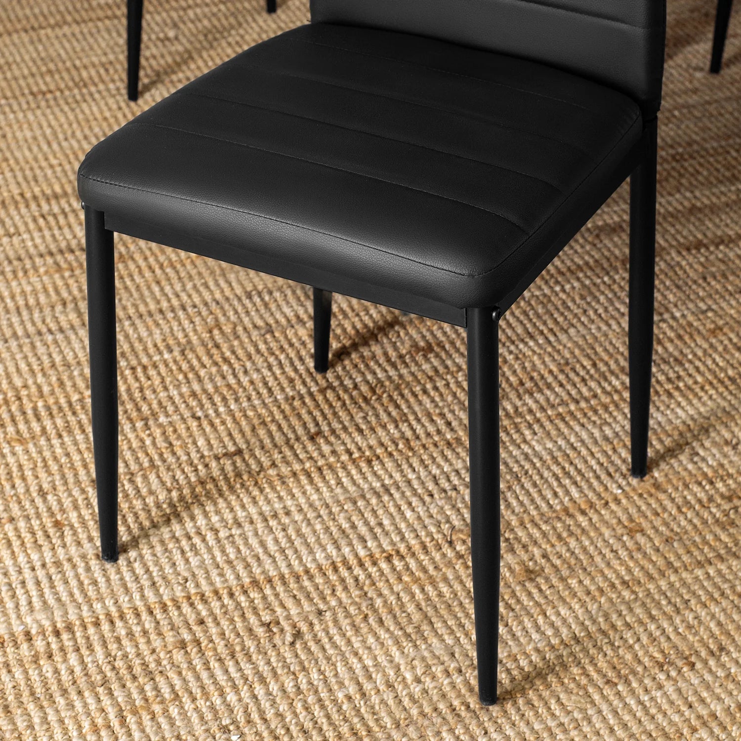 Elite NARIS Black Eco-Leather Chair – Sleek & Contemporary Seating