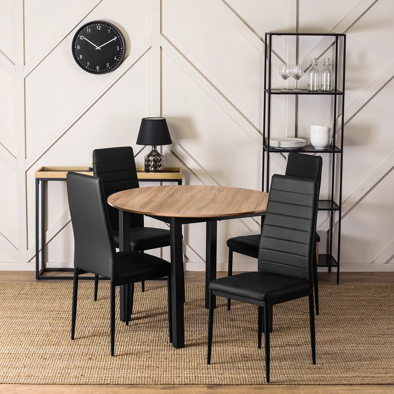 Elite NARIS Black Eco-Leather Chair – Sleek & Contemporary Seating