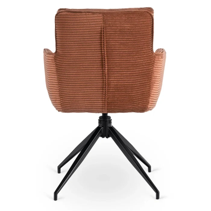 Elite AKITA Modern Upholstered Swivel Chair-Modern Rust Corduroy