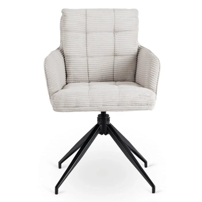 Elite AKITA Modern Upholstered Swivel Chair-Modern Grey Corduroy