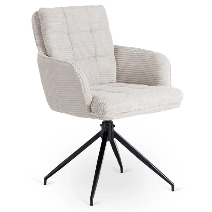 Elite AKITA Modern Upholstered Swivel Chair-Modern Grey Corduroy