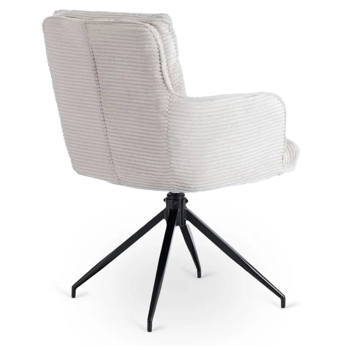 Elite AKITA Modern Upholstered Swivel Chair-Modern Grey Corduroy