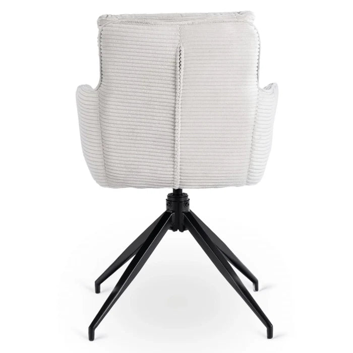 Elite AKITA Modern Upholstered Swivel Chair-Modern Grey Corduroy