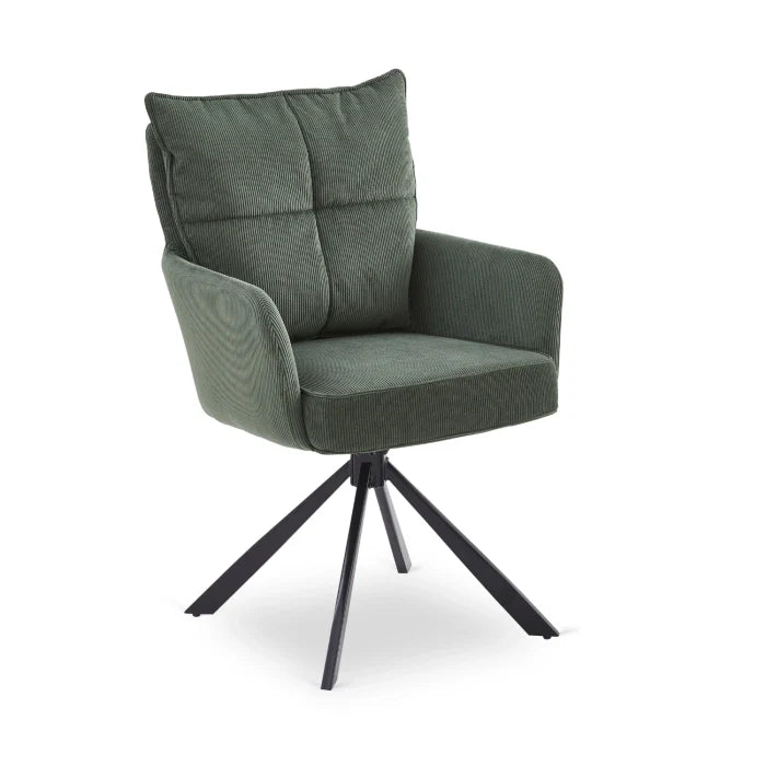 Elite CITY Modern swivel chair in green corduroy