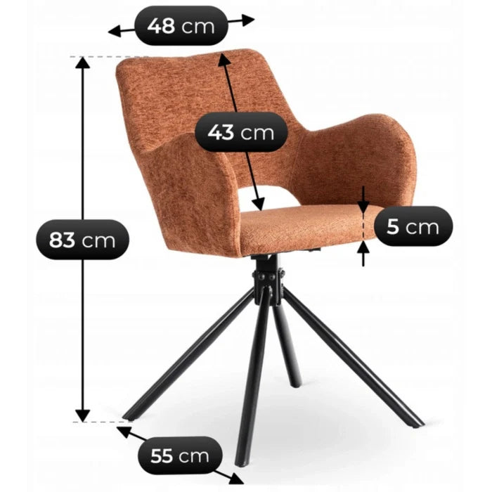 Elite FLAV Rust Modern Upholstered Chair