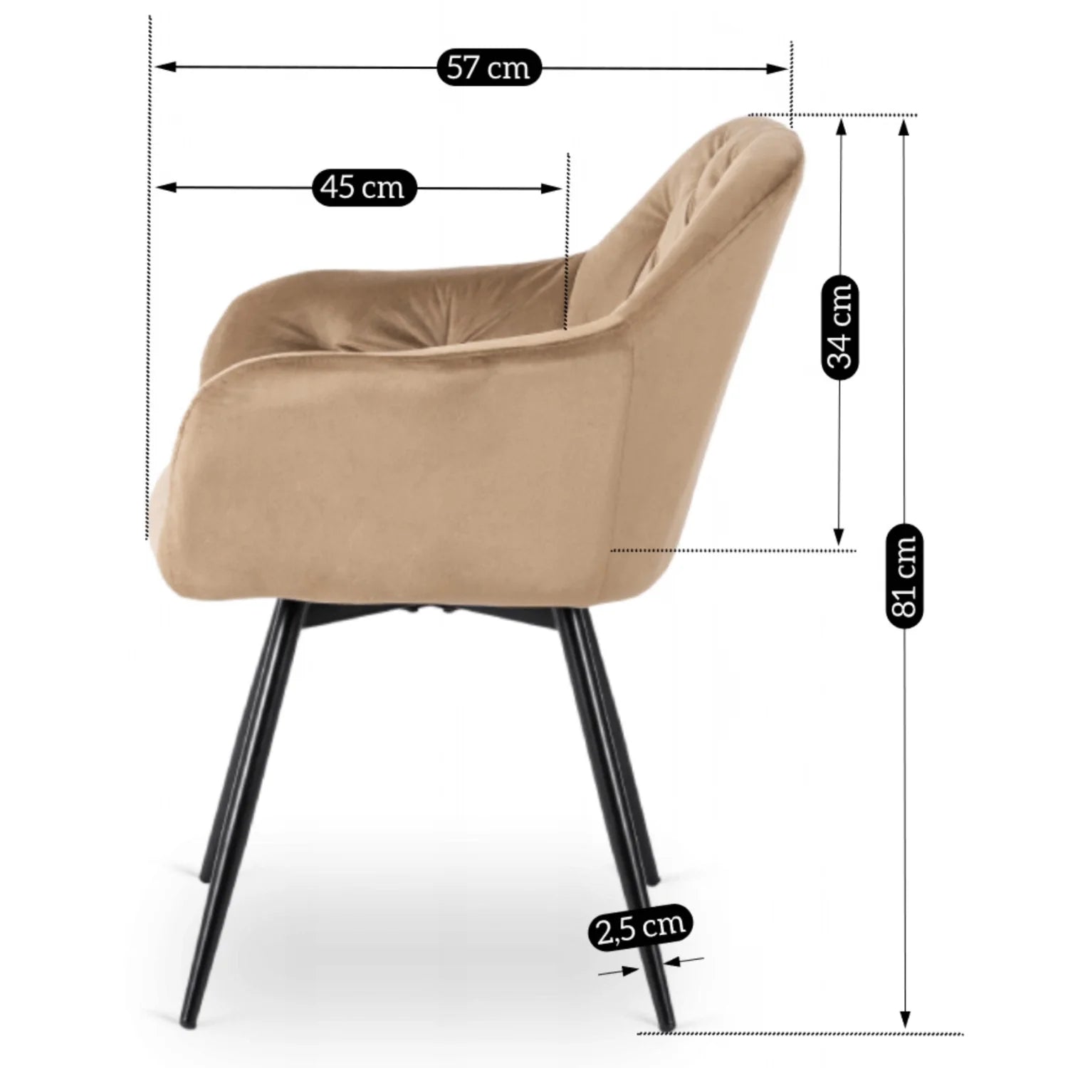 Elite IDA Swivel Chair – Luxurious Beige Velvet Comfort