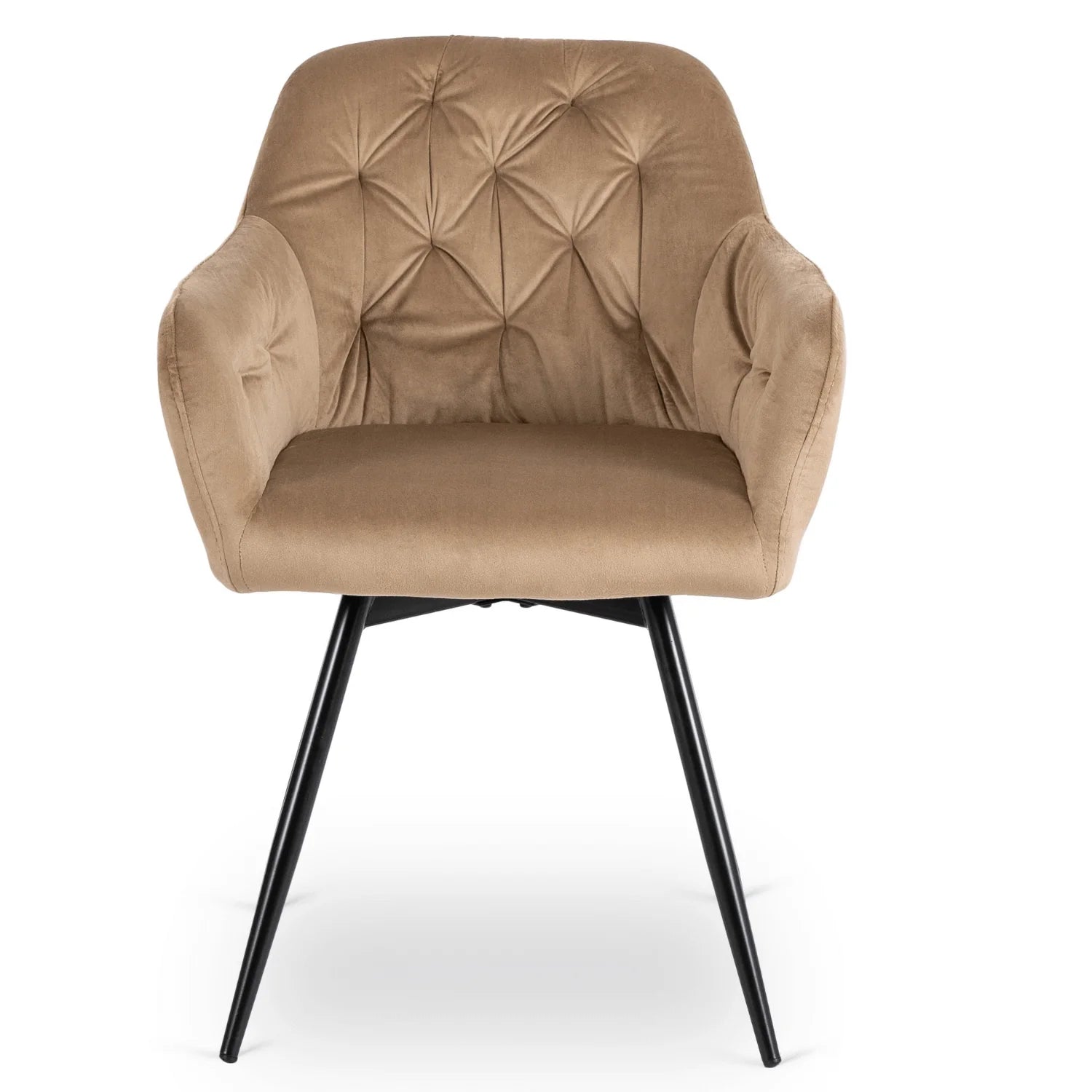 Elite IDA Swivel Chair – Luxurious Beige Velvet Comfort