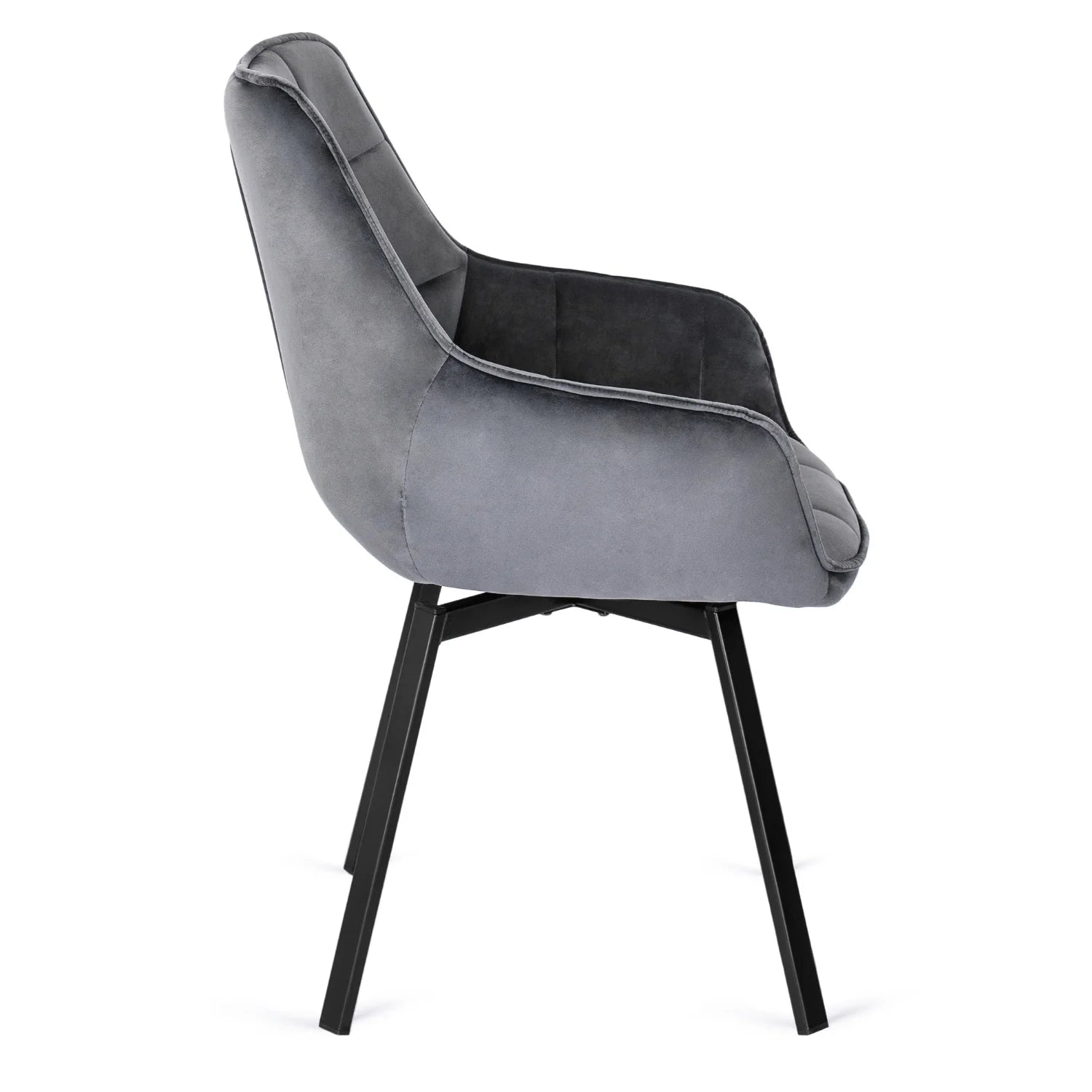 Elite LUNA Grey Velvet Swivel Chair – Modern Comfort with Style