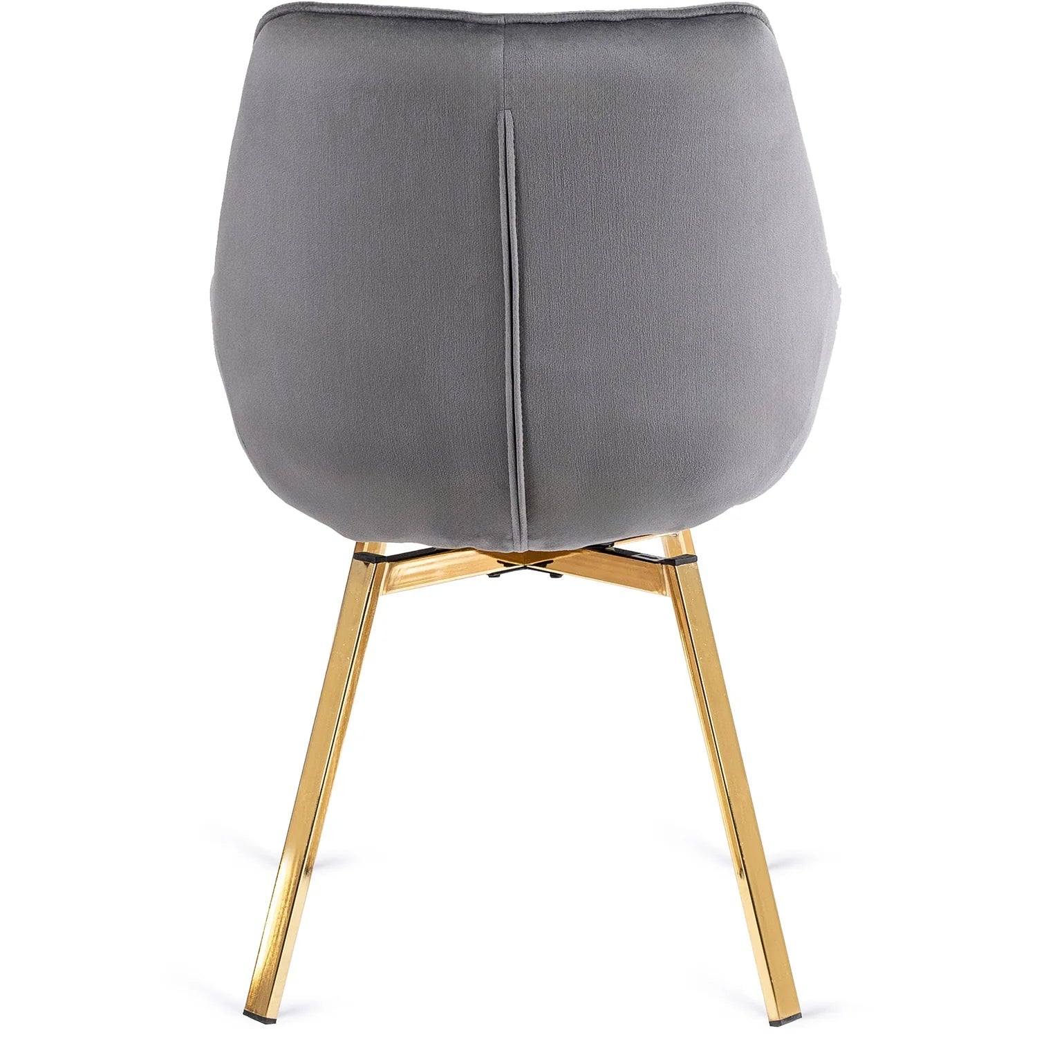 Elite MIA Swivel Velvet Chair – Chic Gray & Gold Design