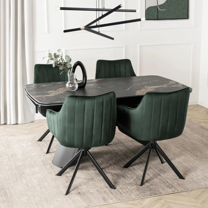 Elite MUMBAI Green Modern Upholstered Swivel Chair