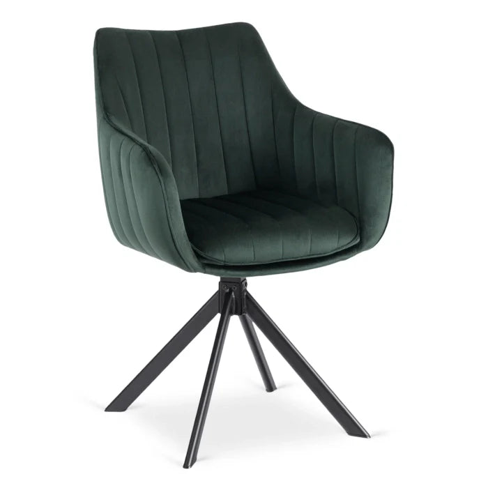 Elite MUMBAI Green Modern Upholstered Swivel Chair