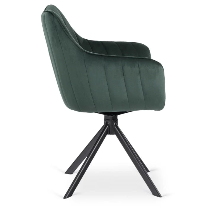 Elite MUMBAI Green Modern Upholstered Swivel Chair