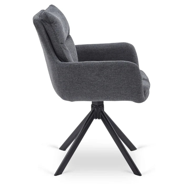Elite PAUL Modern Upholstered Swivel Chair- Graphite