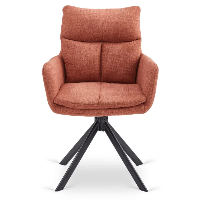 Elite PAUL Modern Upholstered Swivel Chair- Rust