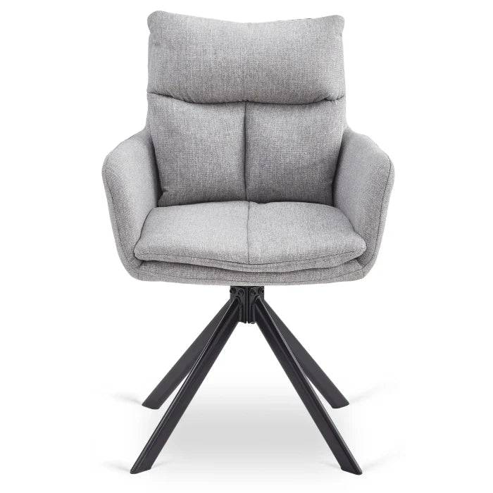 Elite PAUL Modern Upholstered Swivel Chair- Grey