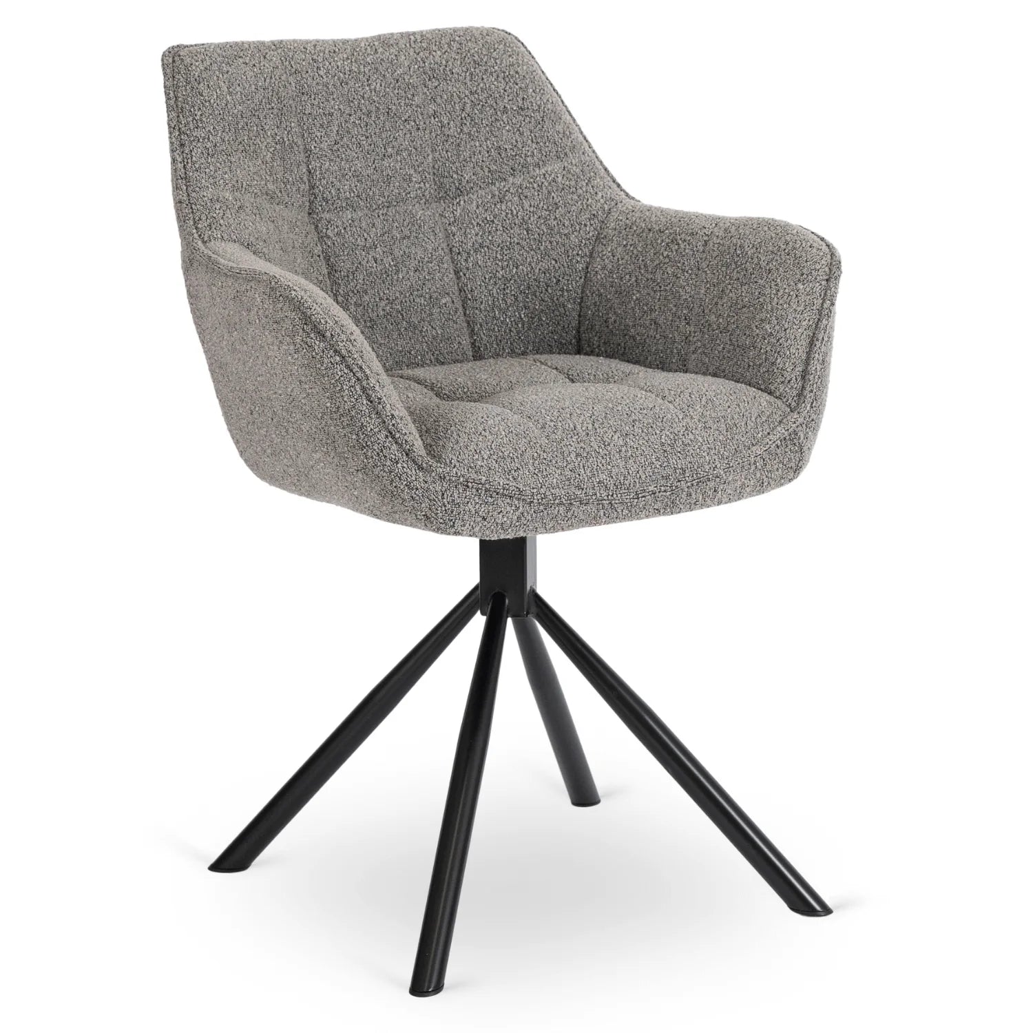 Elite PEONY Swivel Chair – Modern Gray Upholstered Comfort