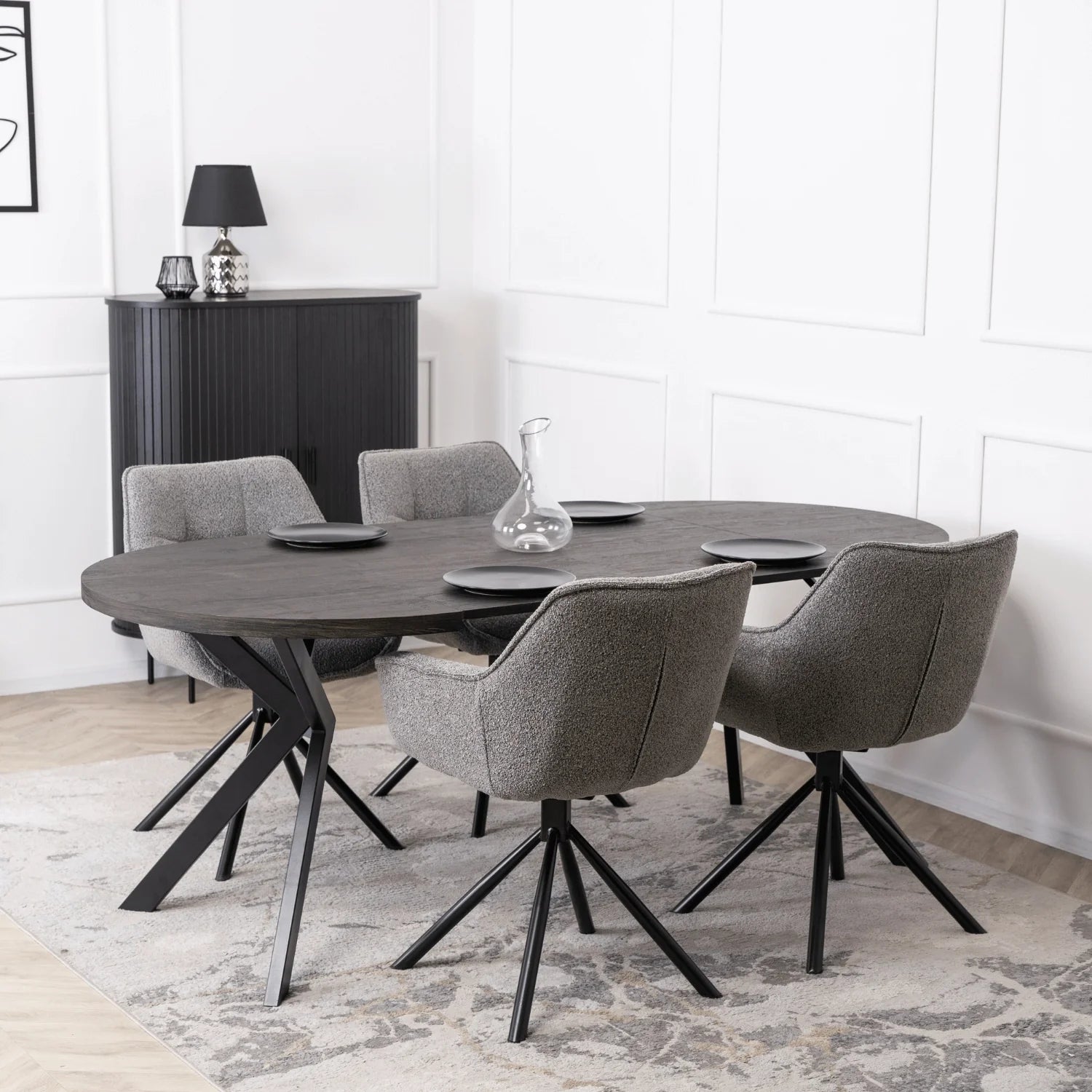 Elite PEONY Swivel Chair – Modern Gray Upholstered Comfort