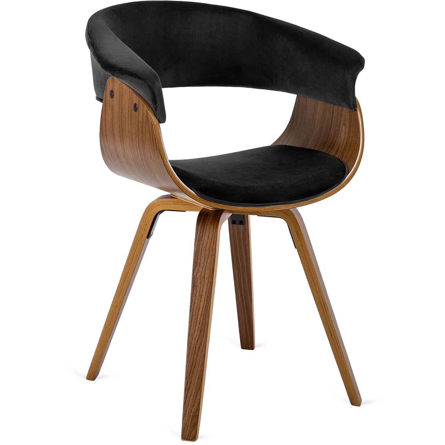 Elite OHIO 2 Chair – Black Velvet & Walnut Bentwood