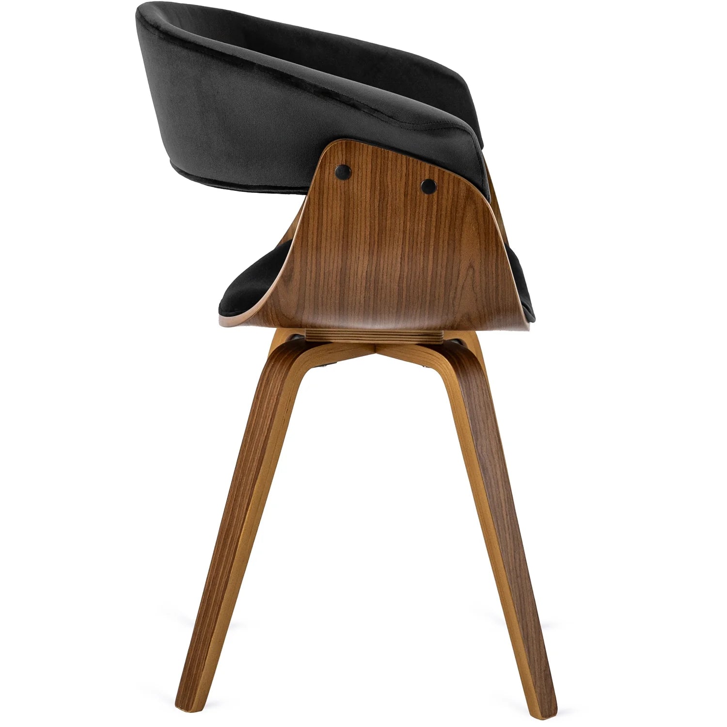 Elite OHIO 2 Chair – Black Velvet & Walnut Bentwood