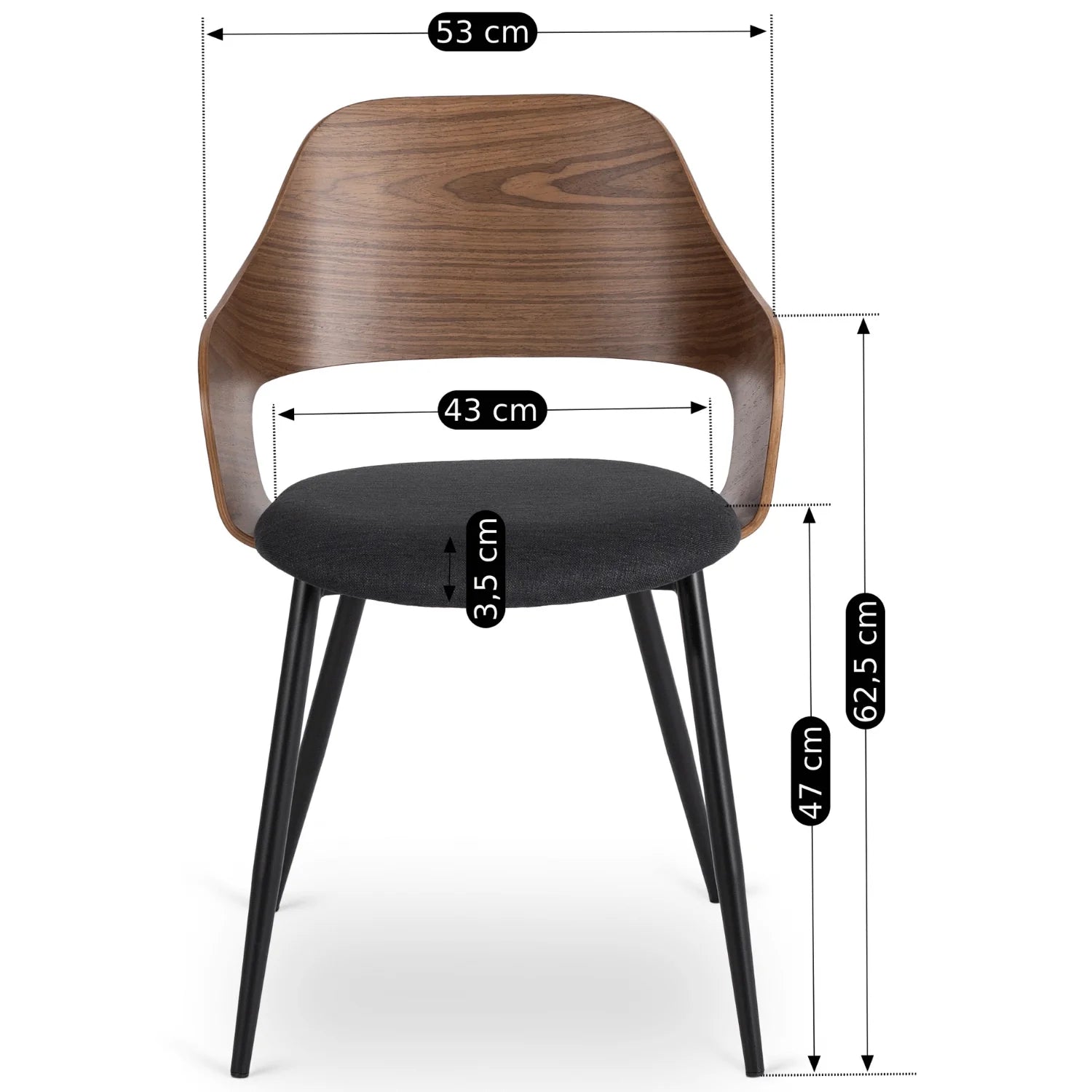 Elite ORBI Chair – Walnut/Black