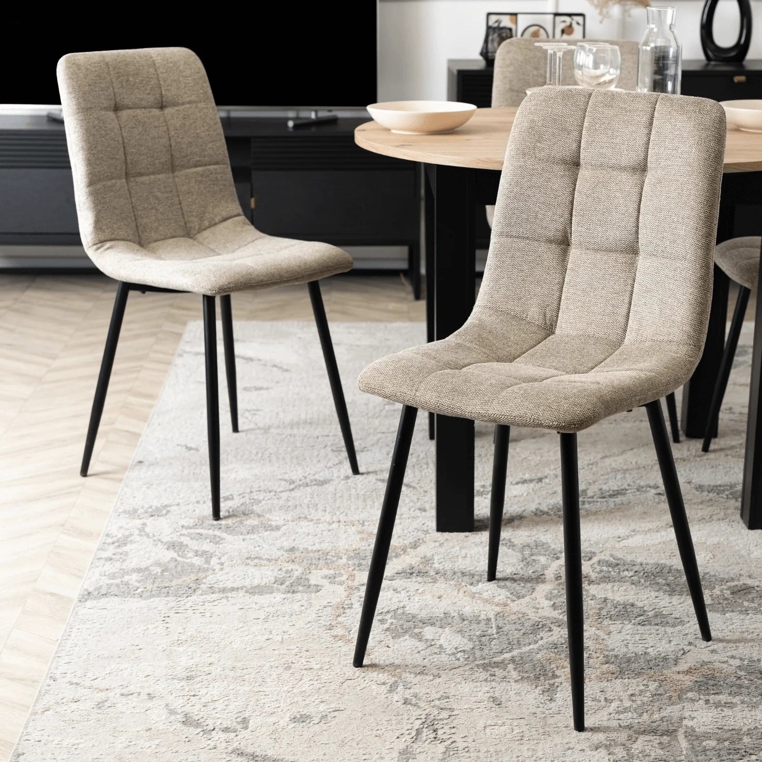 Elite PERU 2 Beige Upholstered Chair – Timeless Elegance & Comfort