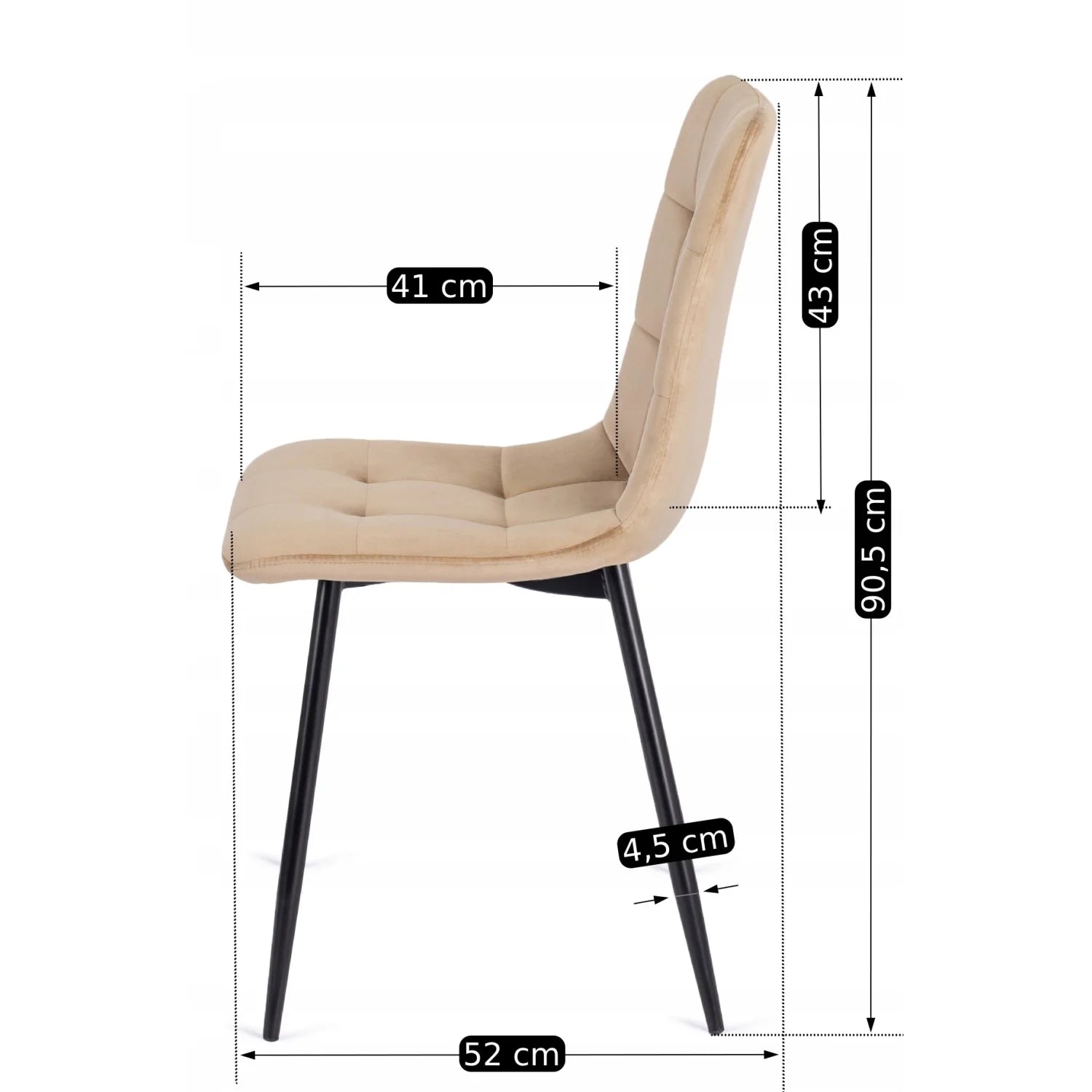 Elite PERU Beige Velvet Chair – A Timeless Blend of Elegance and Comfort