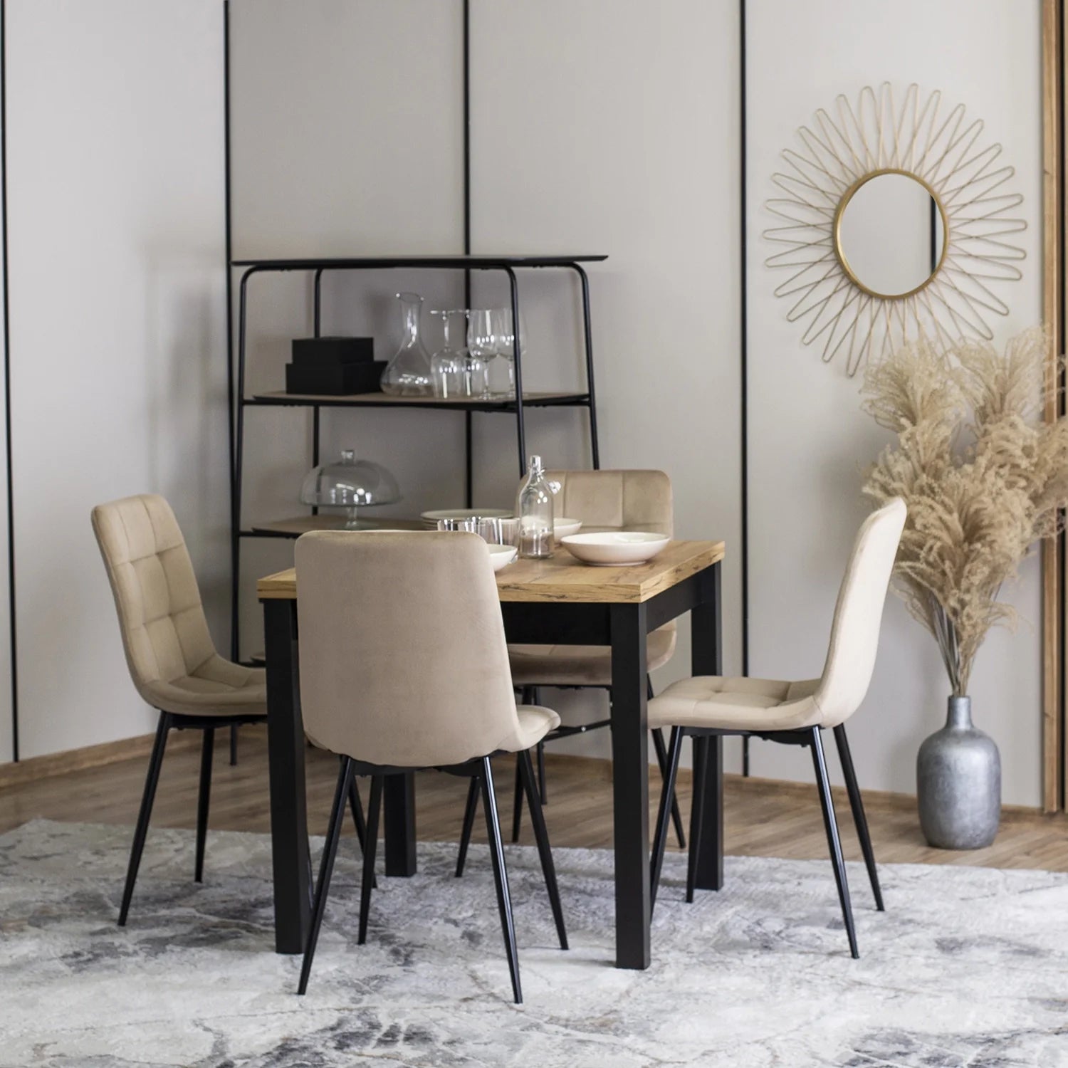 Elite PERU Beige Velvet Chair – A Timeless Blend of Elegance and Comfort