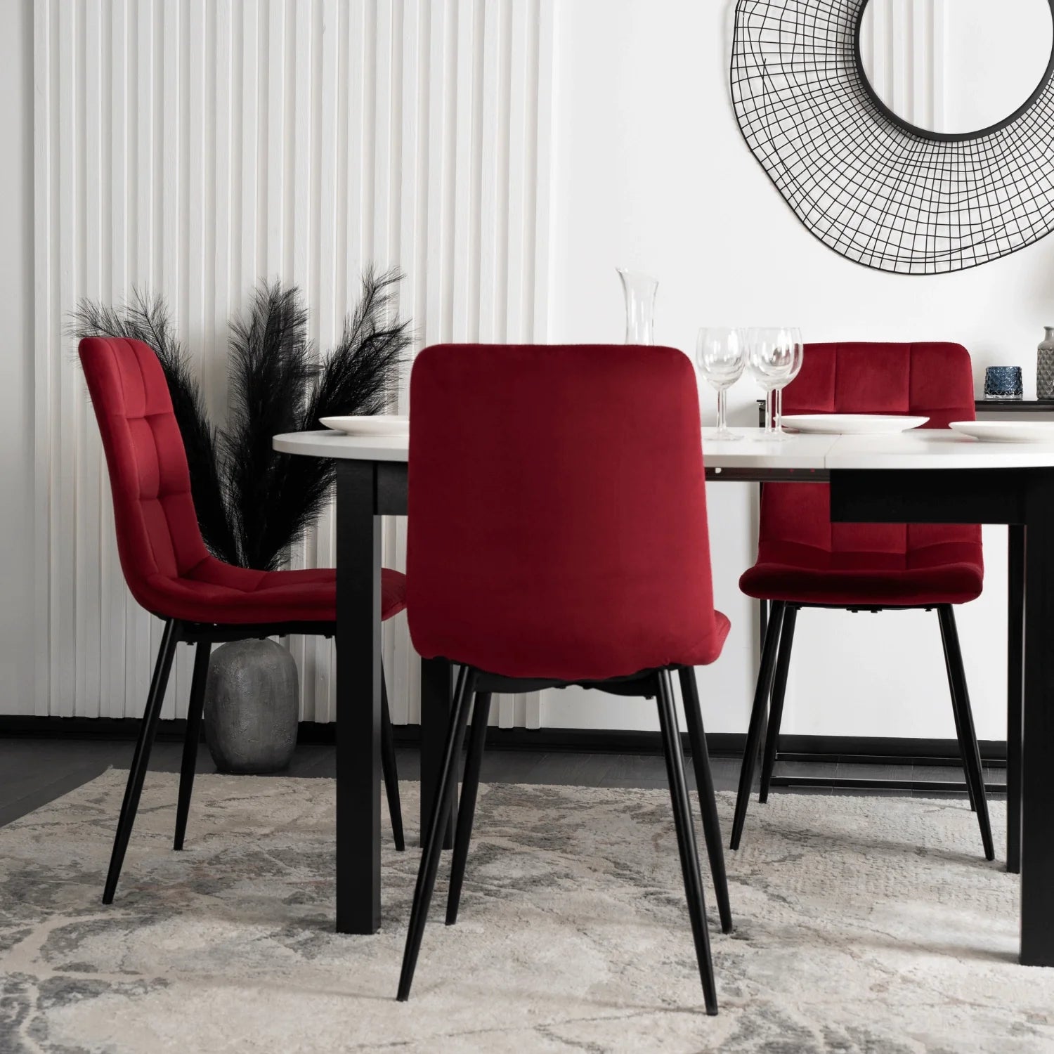 Elite PERU Burgundy Velvet Chair – A Touch of Luxury and Sophistication