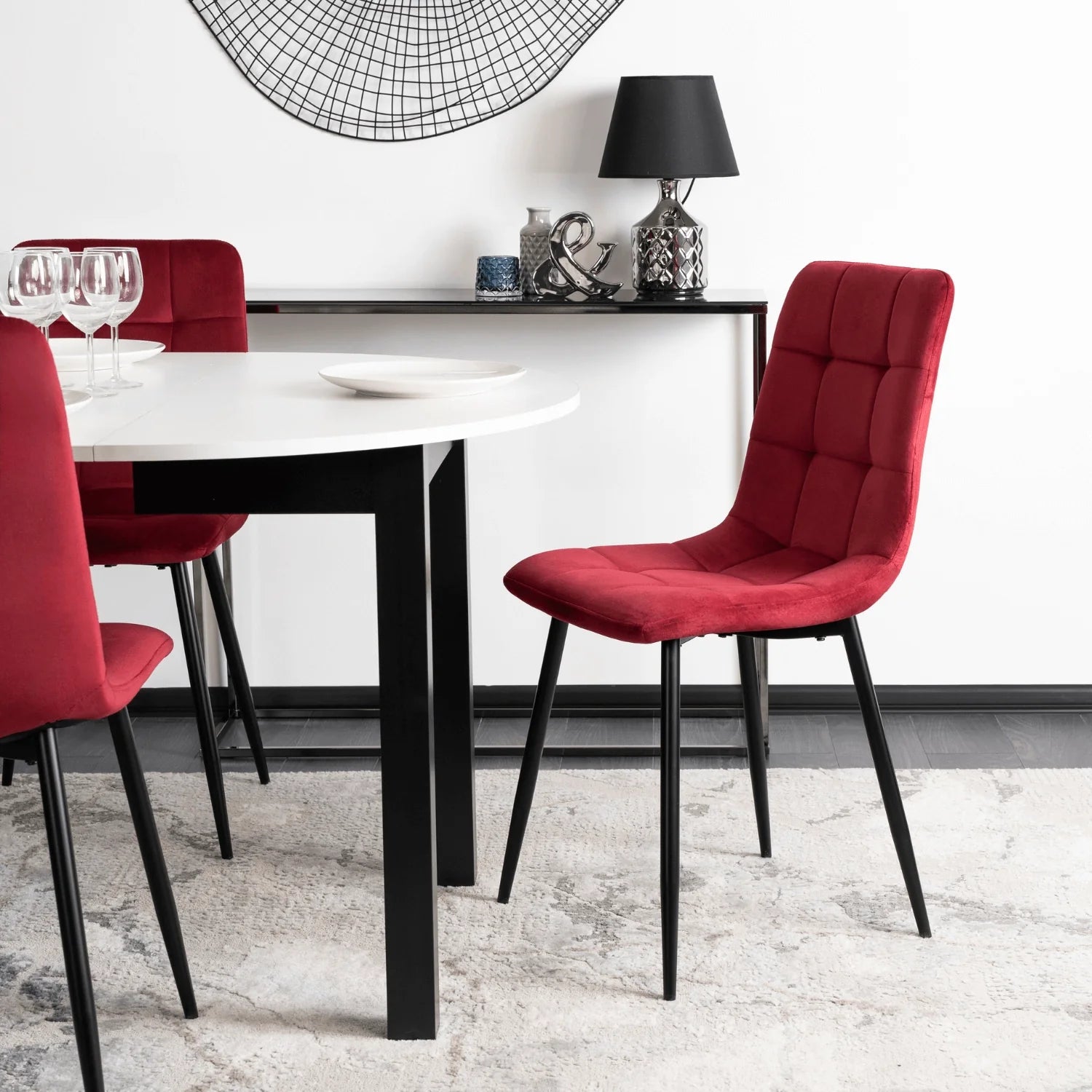 Elite PERU Burgundy Velvet Chair – A Touch of Luxury and Sophistication