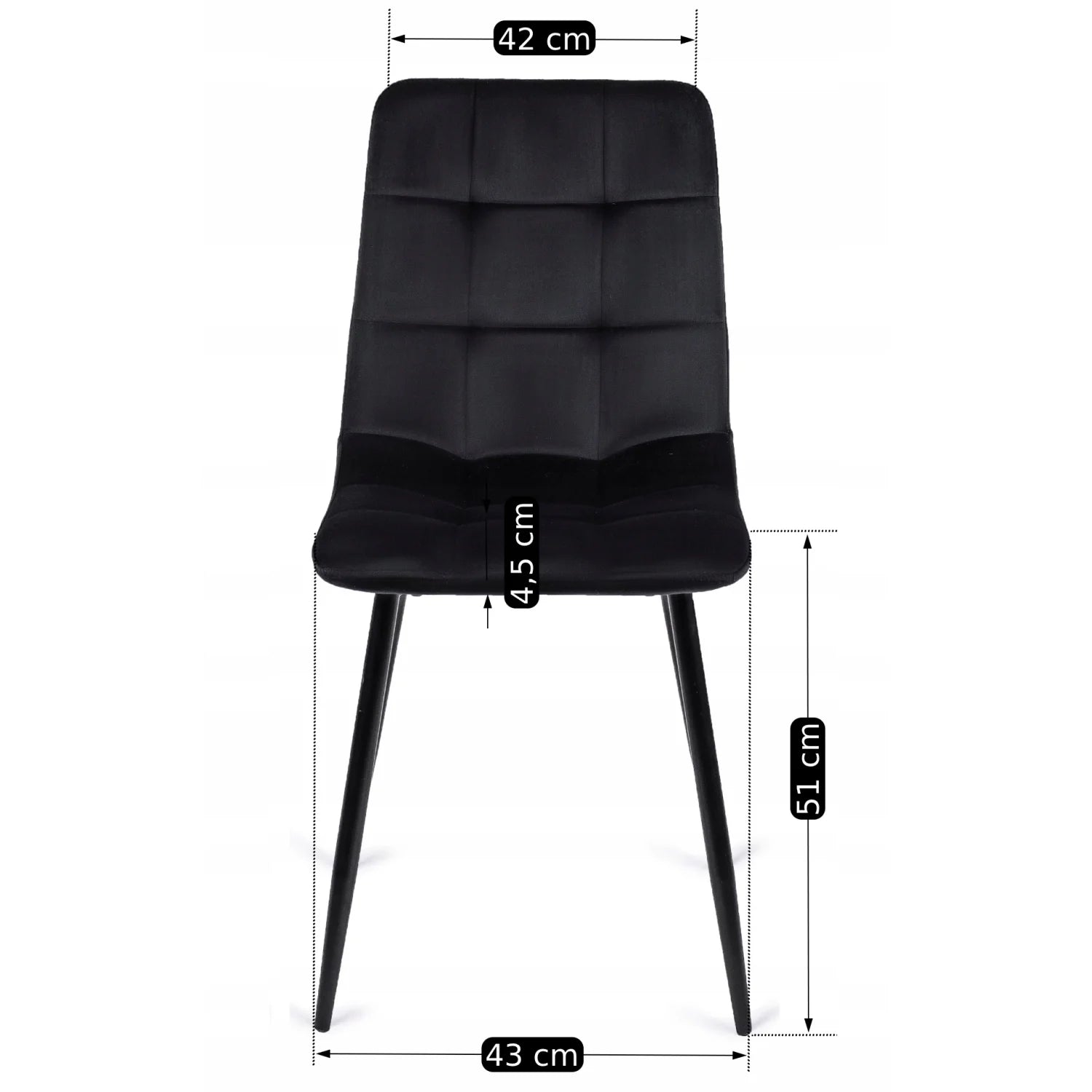 Elite PERU Schwarzer Samtstuhl – Eine zeitlose Fusion aus Stil und Komfort