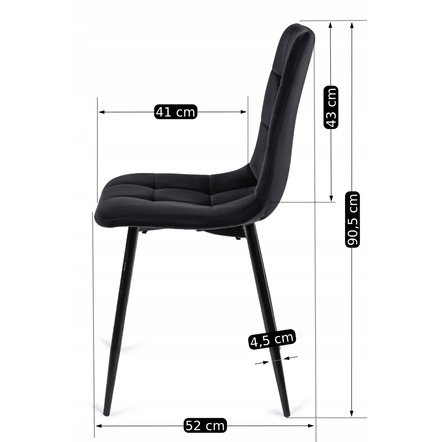 Elite PERU Schwarzer Samtstuhl – Eine zeitlose Fusion aus Stil und Komfort