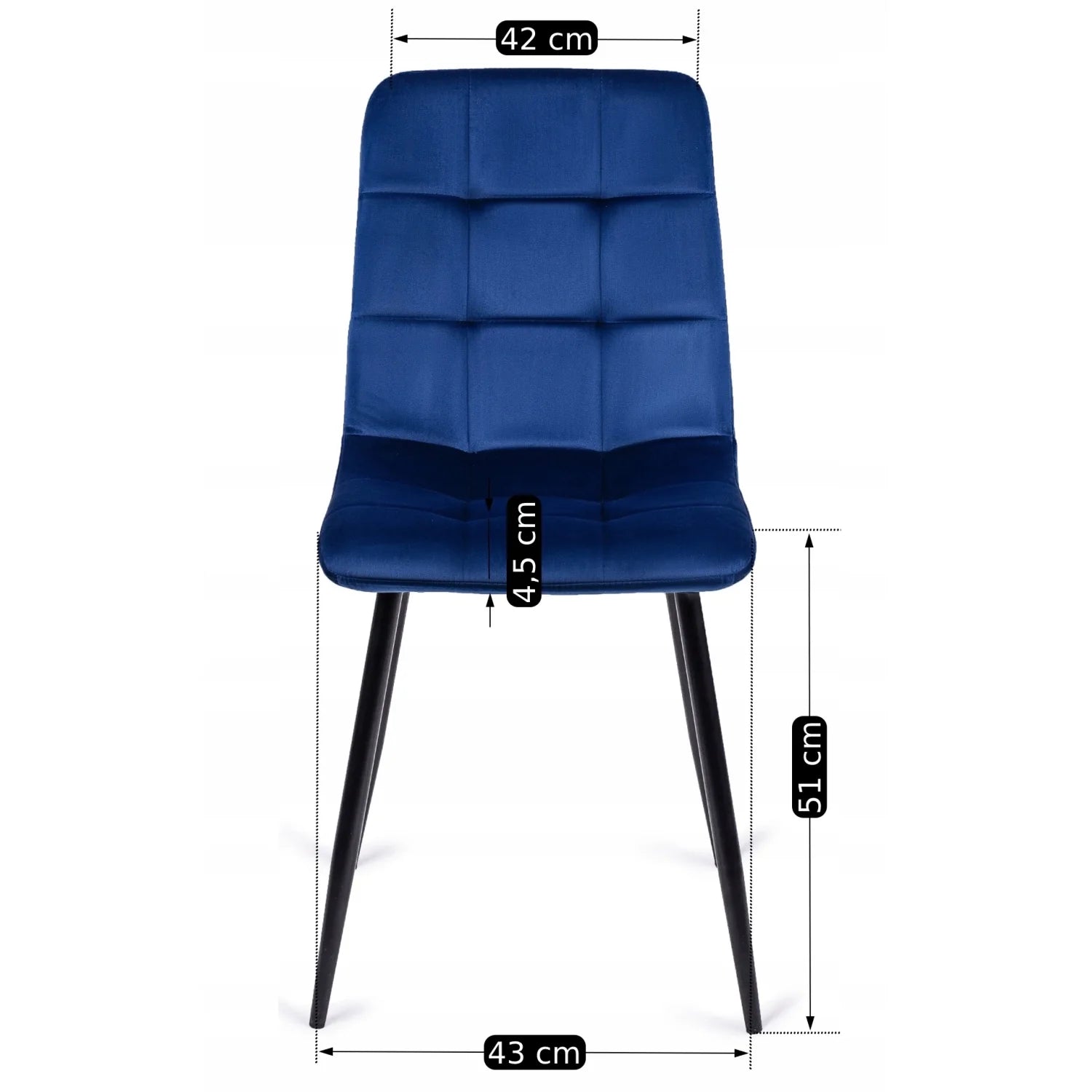 Elite PERU Navy Blue Velvet Chair – Modern Elegance with Luxurious Comfort
