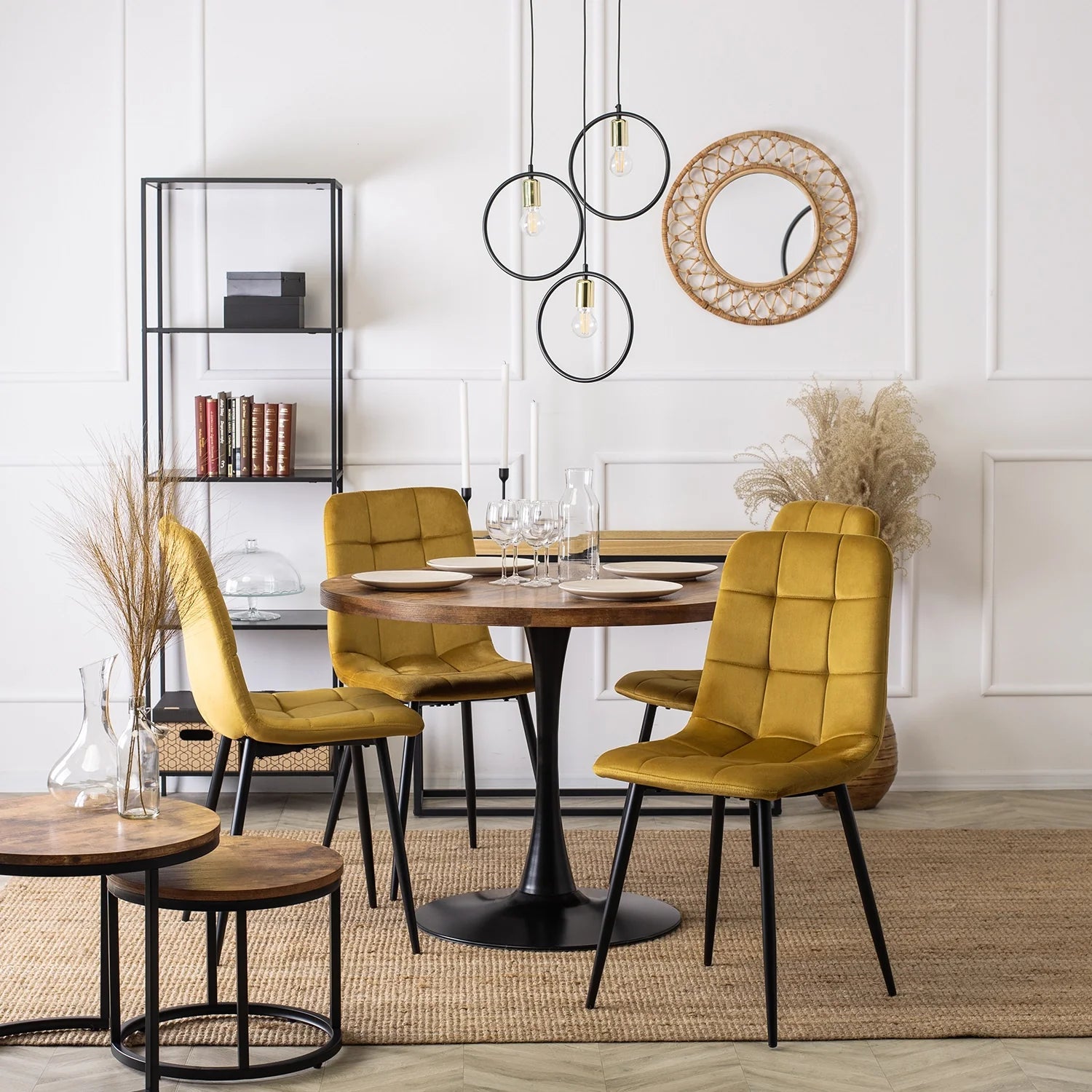Elite PERU Mustard Velvet Chair – A Bold Statement of Style and Comfort