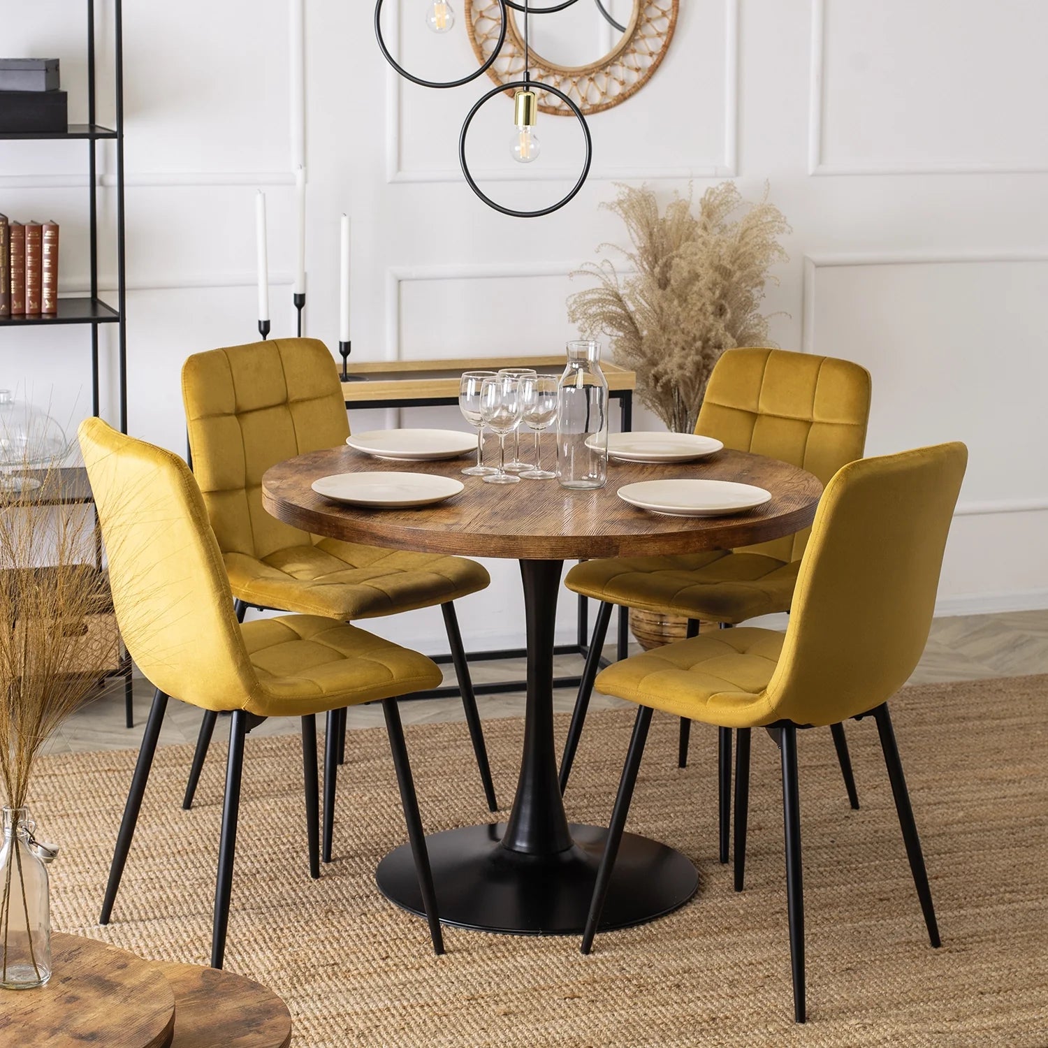 Elite PERU Mustard Velvet Chair – A Bold Statement of Style and Comfort