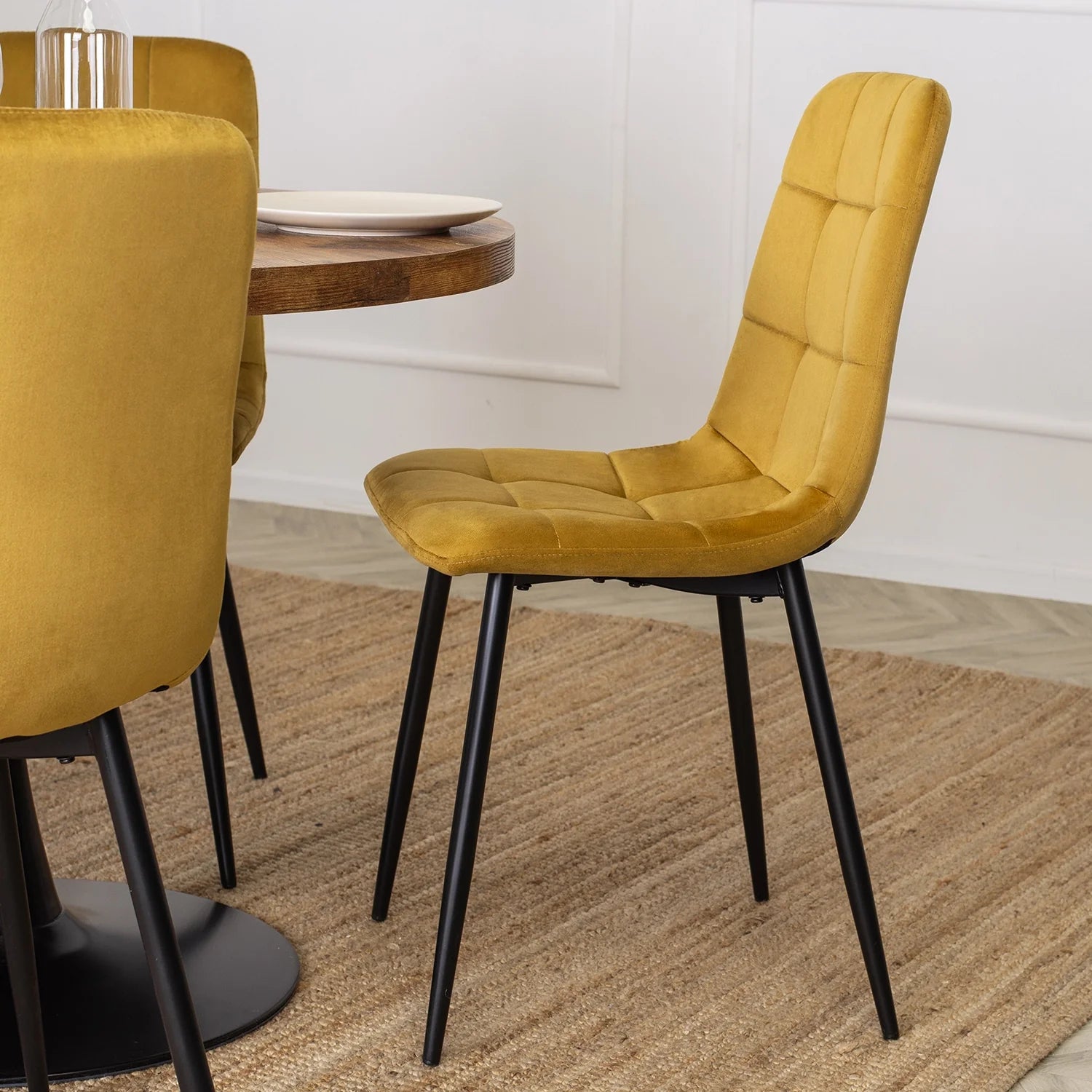 Elite PERU Mustard Velvet Chair – A Bold Statement of Style and Comfort