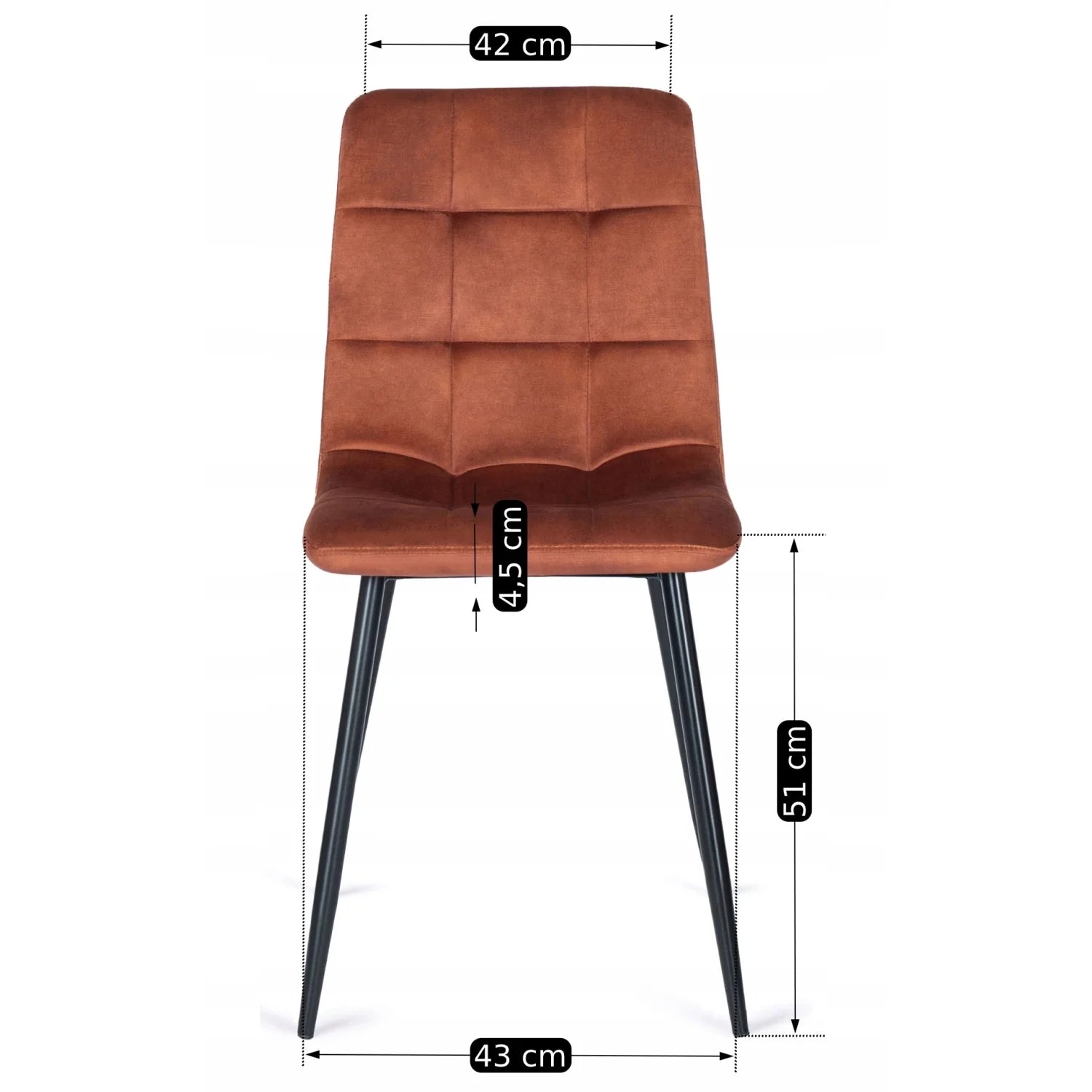 Elite PERU Rust Velvet Chair – A Bold Statement of Elegance and Comfort