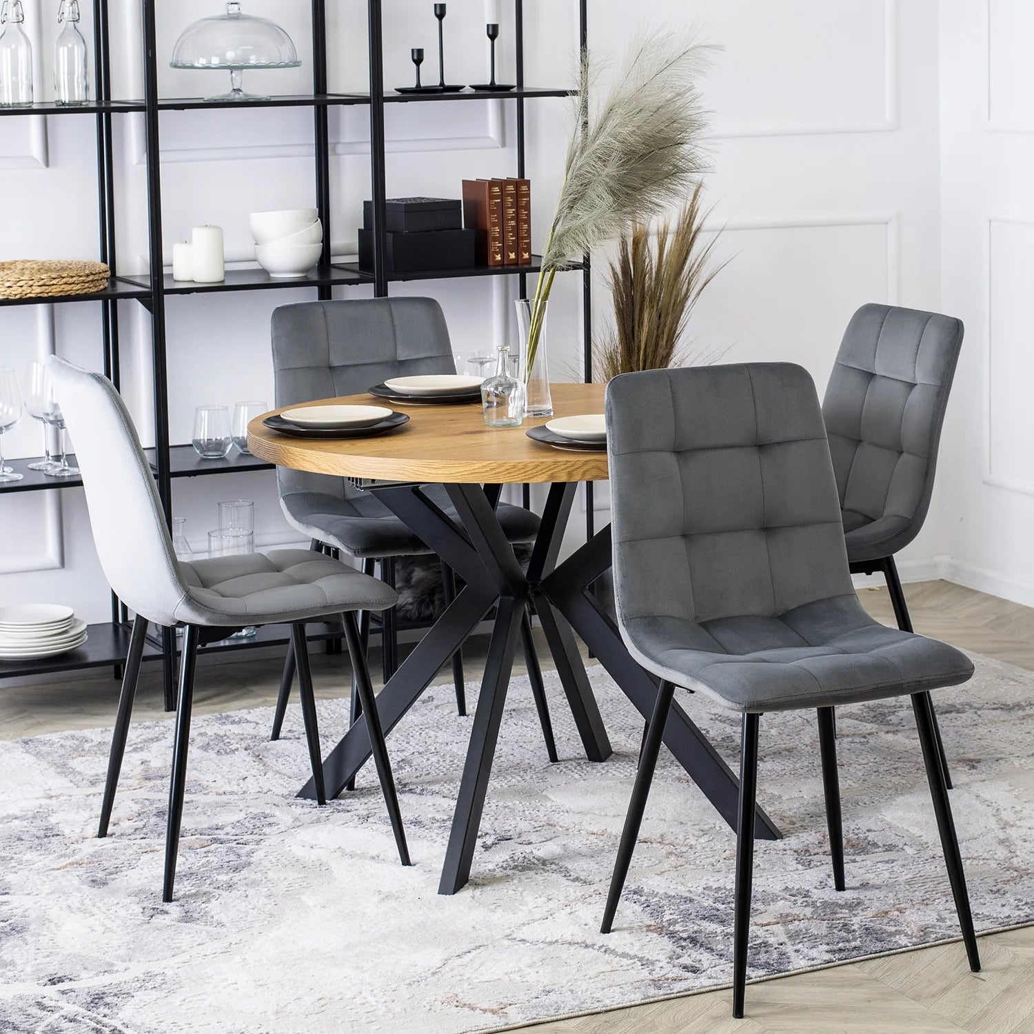 Elite PERU Grey Velvet Chair – Modern Elegance & Supreme Comfort