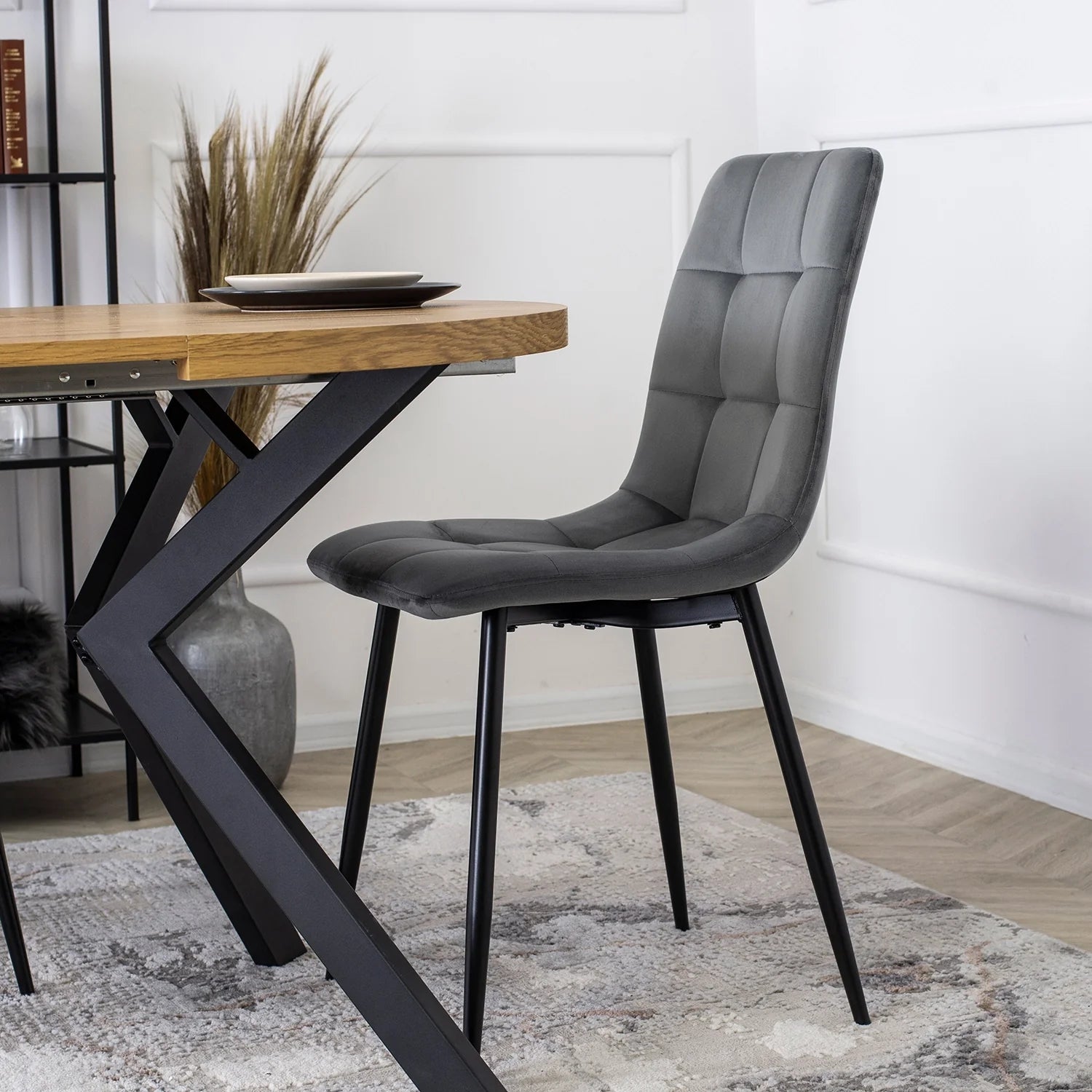 Elite PERU Grey Velvet Chair – Modern Elegance & Supreme Comfort