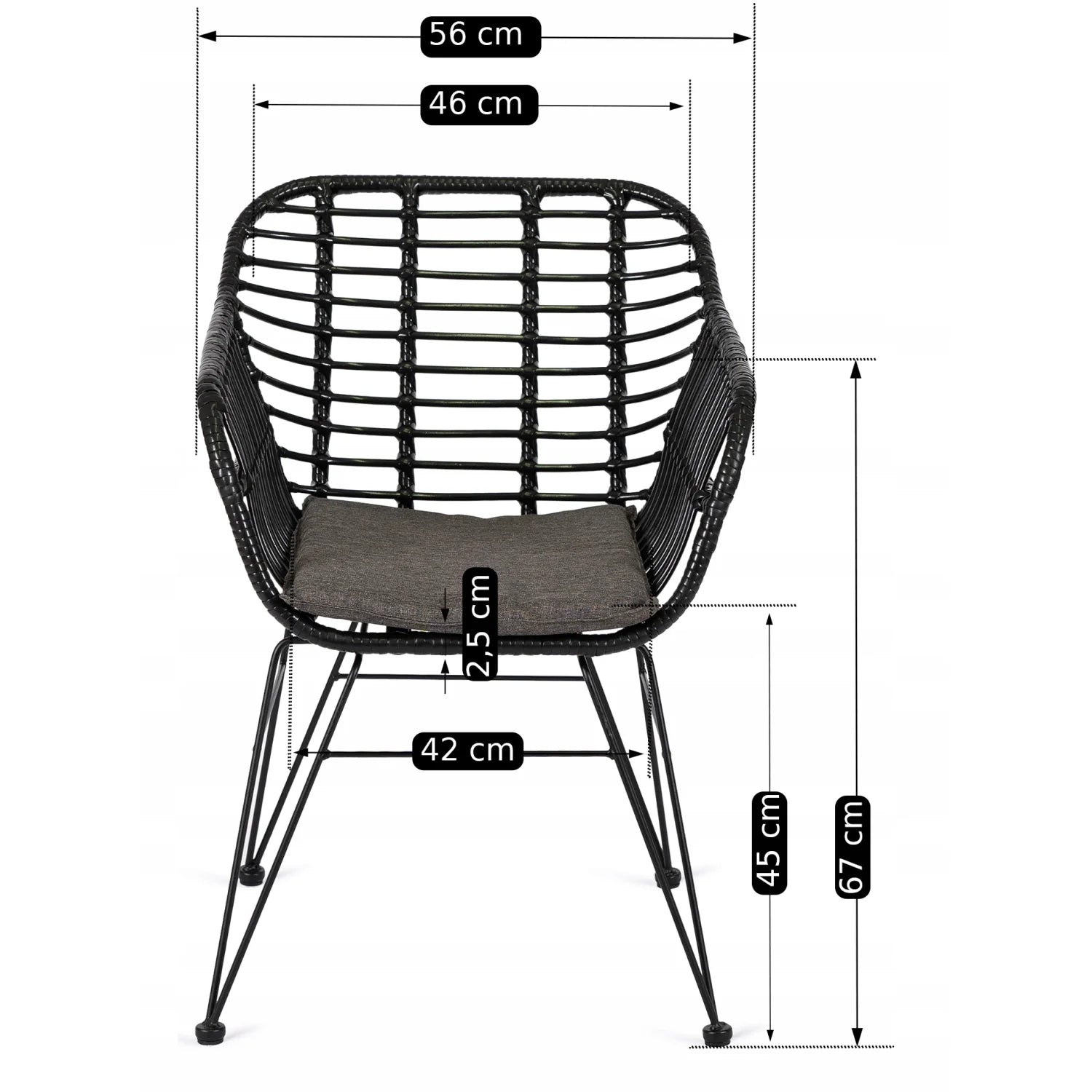 Elite MUSA Black Rattan Chair – A Blend of Style and Comfort