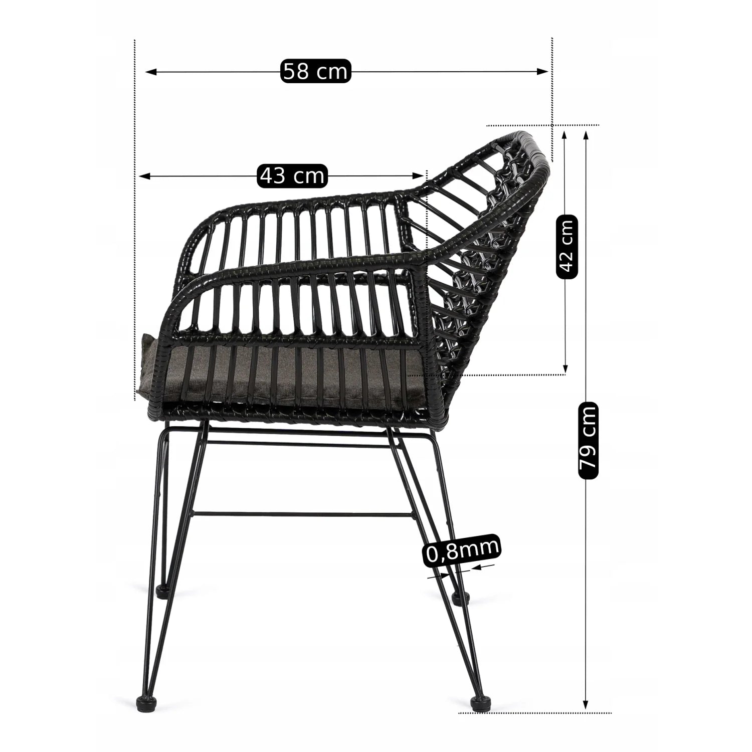 Elite MUSA Black Rattan Chair – A Blend of Style and Comfort