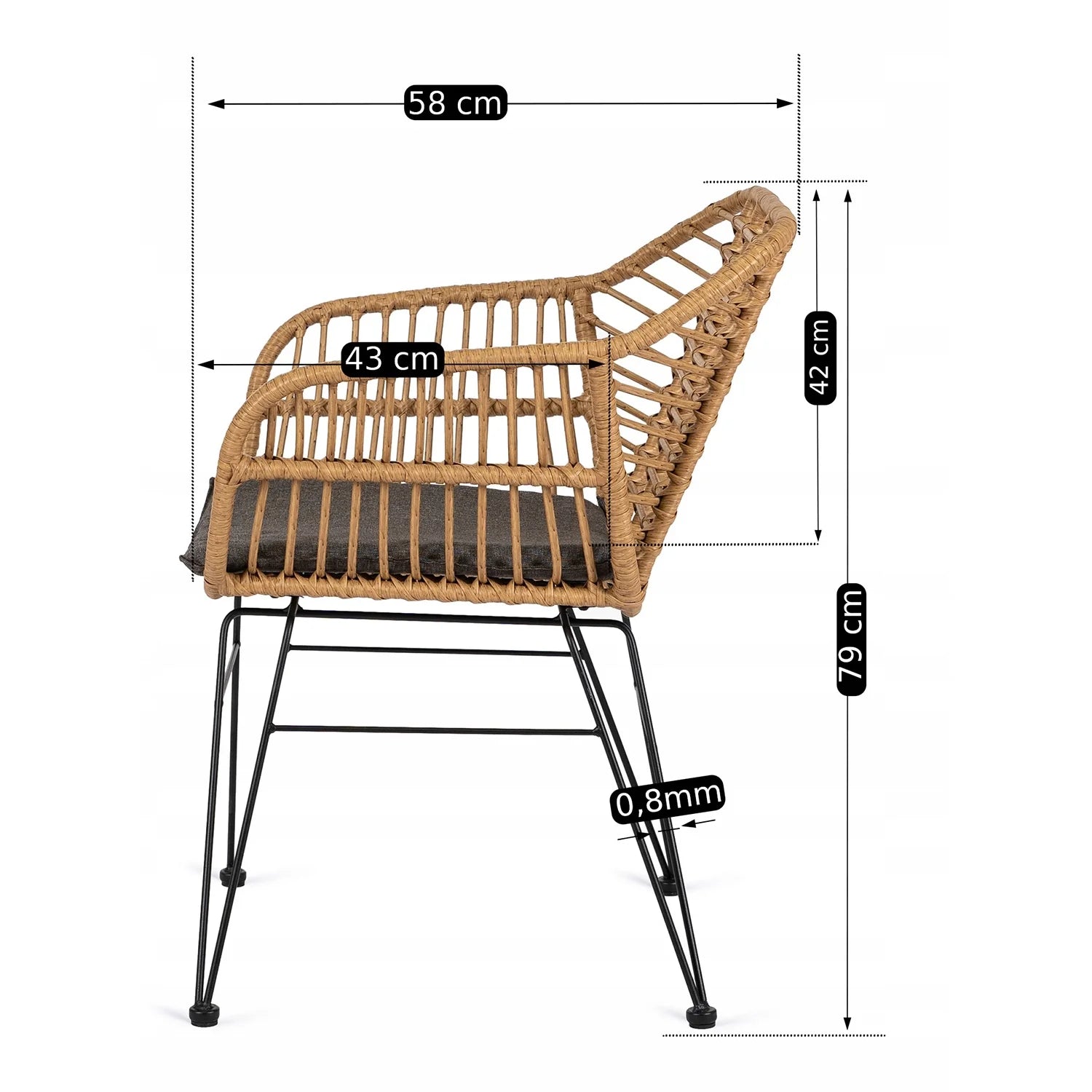 Elite MUSA Oak Rattan Chair – A Blend of Nature & Elegance