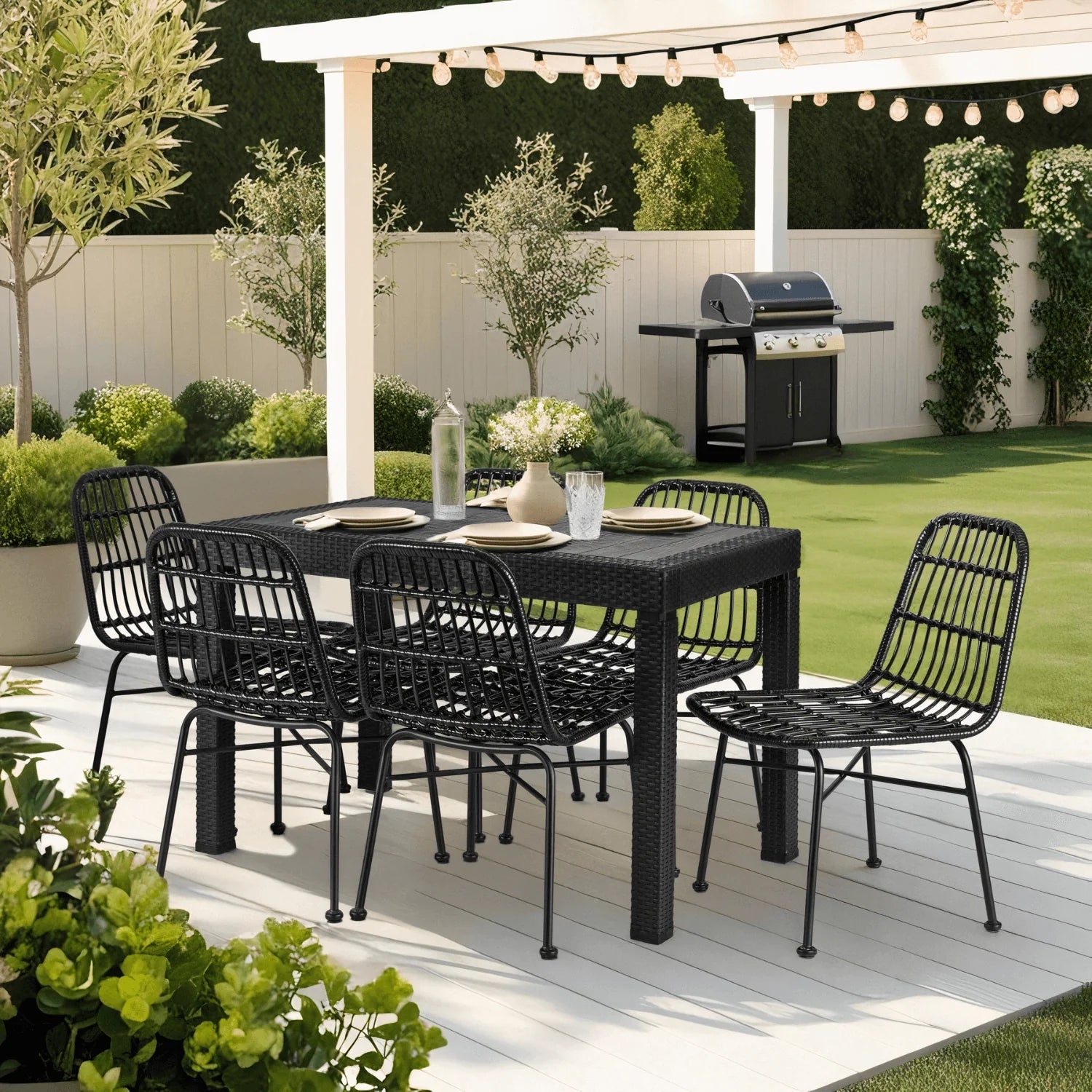 Elite WALDI Black Rattan Chair – Stylish & Durable Outdoor Seating